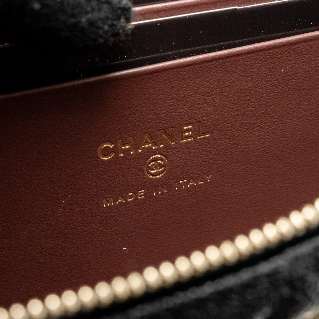 CHANEL 25P CC TOP HANDLE VANITY BAG CAVIAR BLACK LGHW (MICROCHIP)