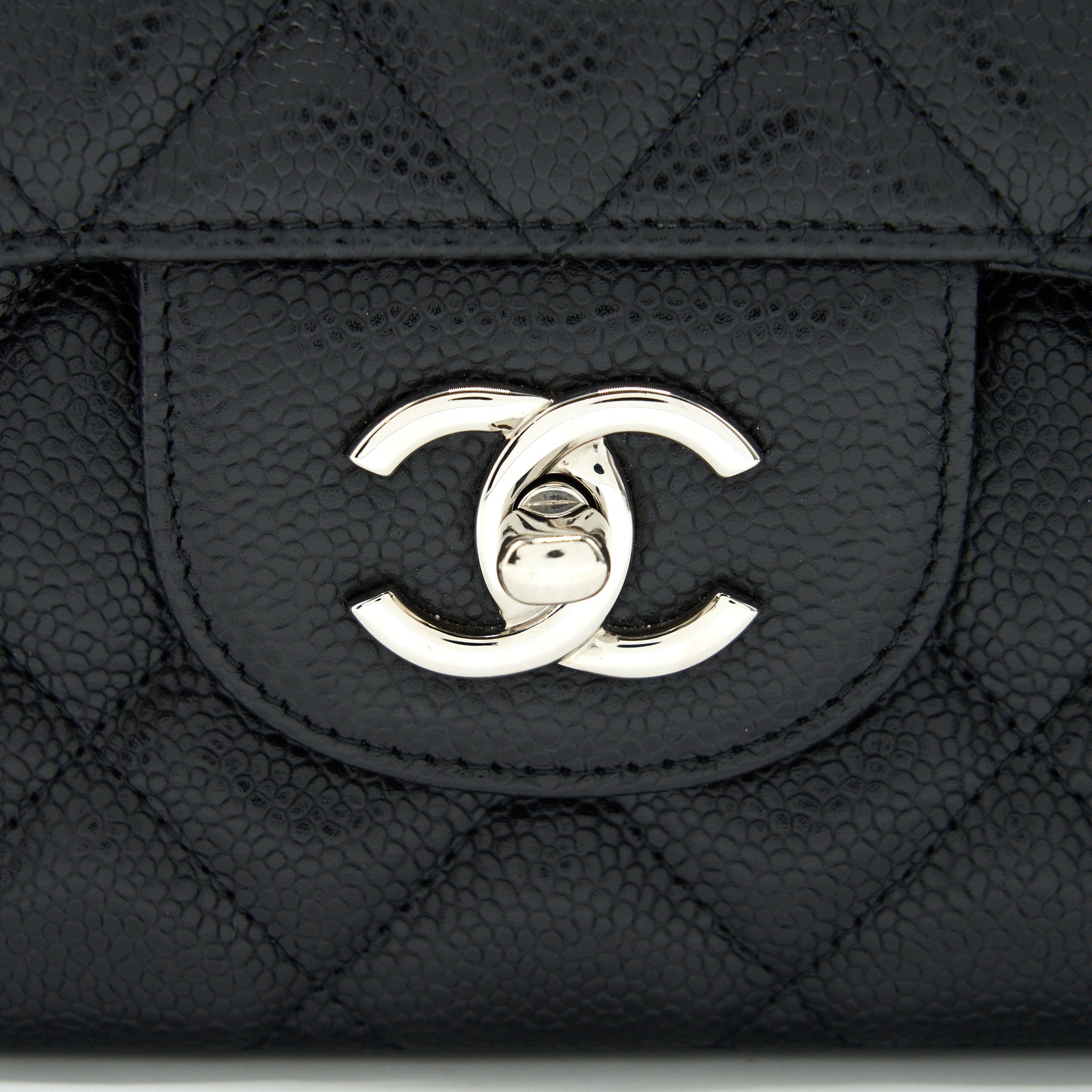 CHANEL CAVIER CLASSIC MAXI SINGLE FLAP BAG BLACK SHW