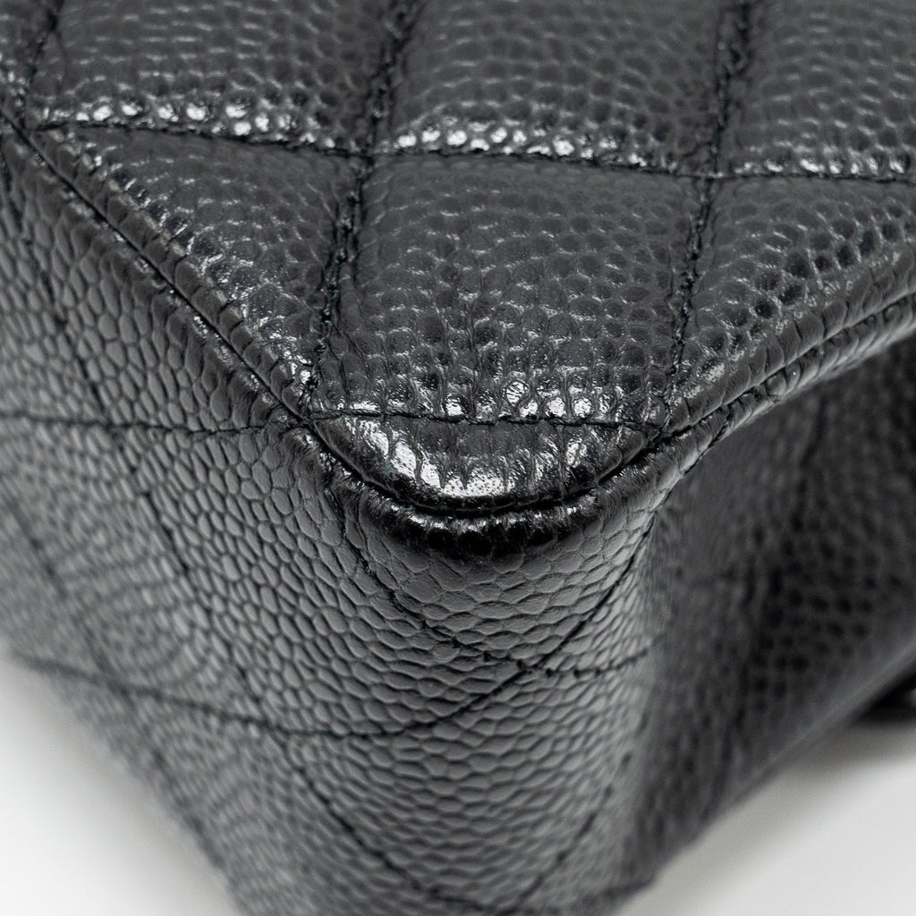 CHANEL MEDIUM CLASSIC DOUBLE FLAP BAG CAVIAR BLACK GHW