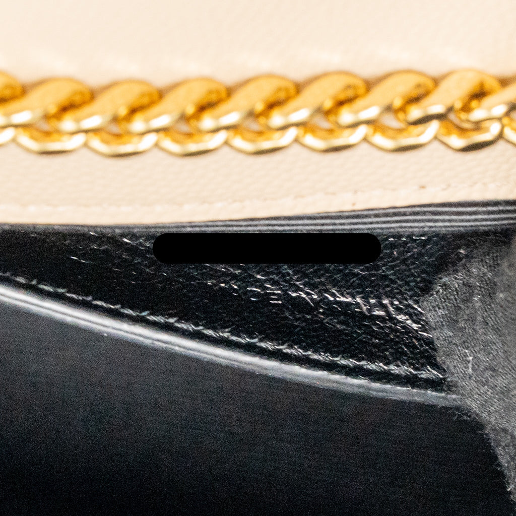 SAINT LAURENT/YSL KATE MEDIUM GRAINED CALFSKIN DARK BEIGE GHW