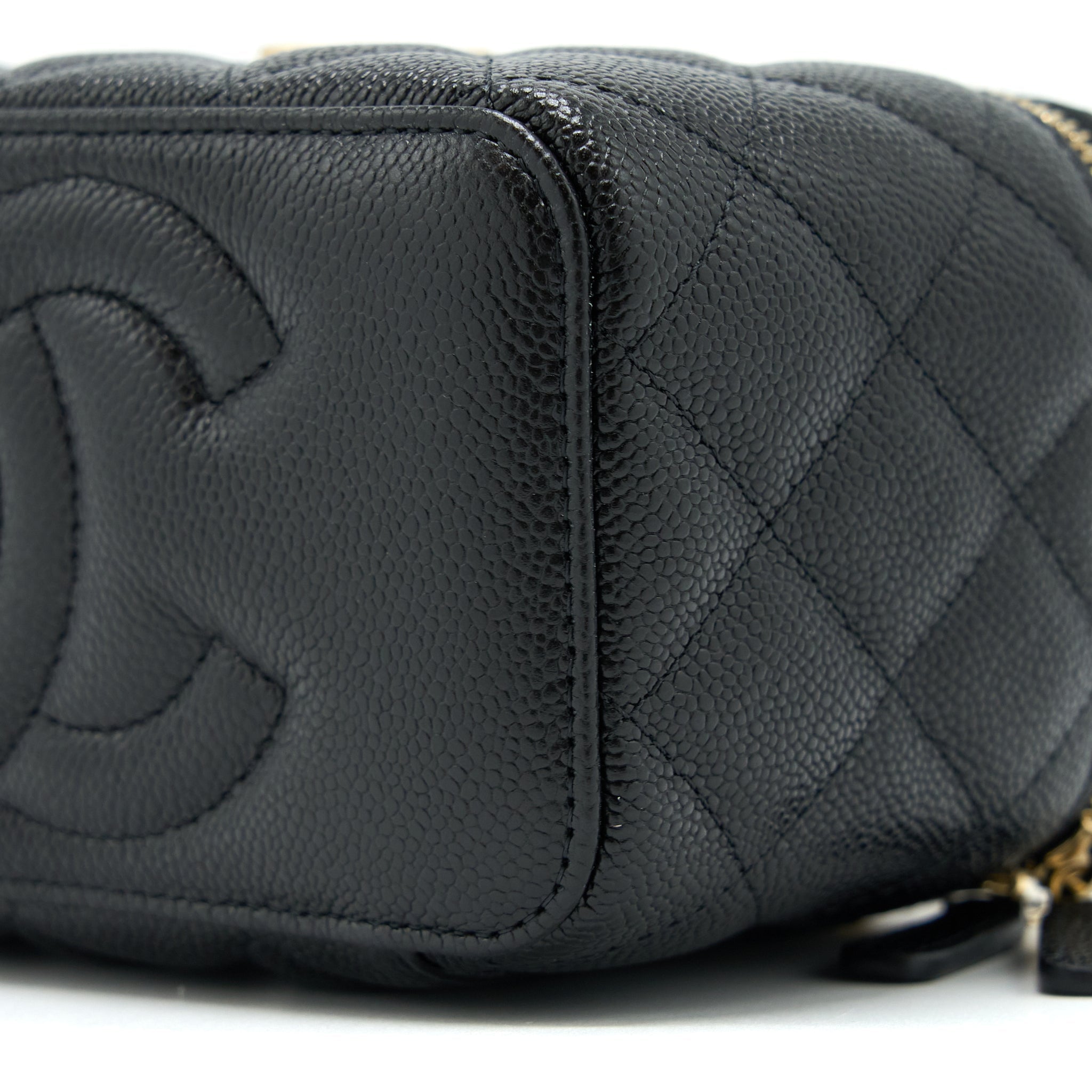 CHANEL 23P COCO LOVE LONG VANITY CAVIAR BLACK BRUSHED GHW (MICROCHIP)