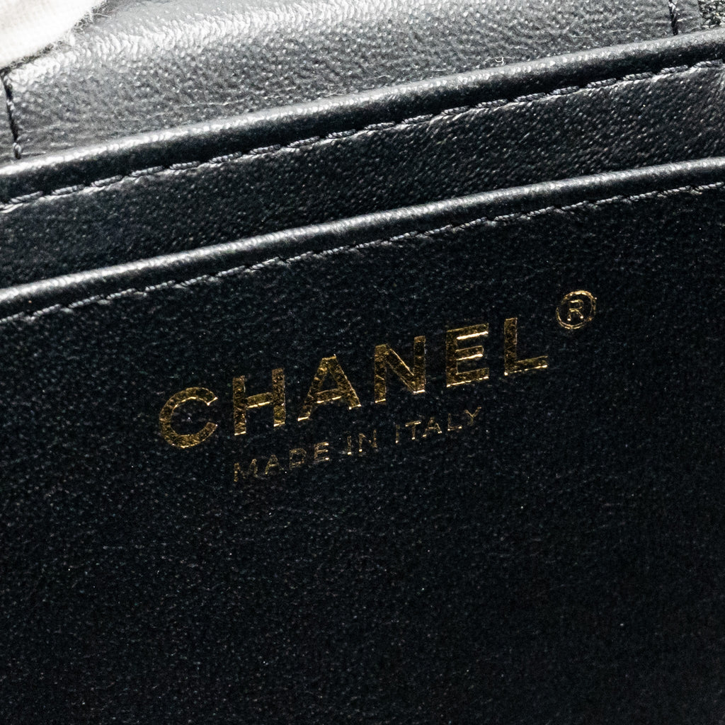CHANEL TRENDY CC ROUND VANITY CASE CROSSBODY BAG LAMBSKIN BLACK LGHW