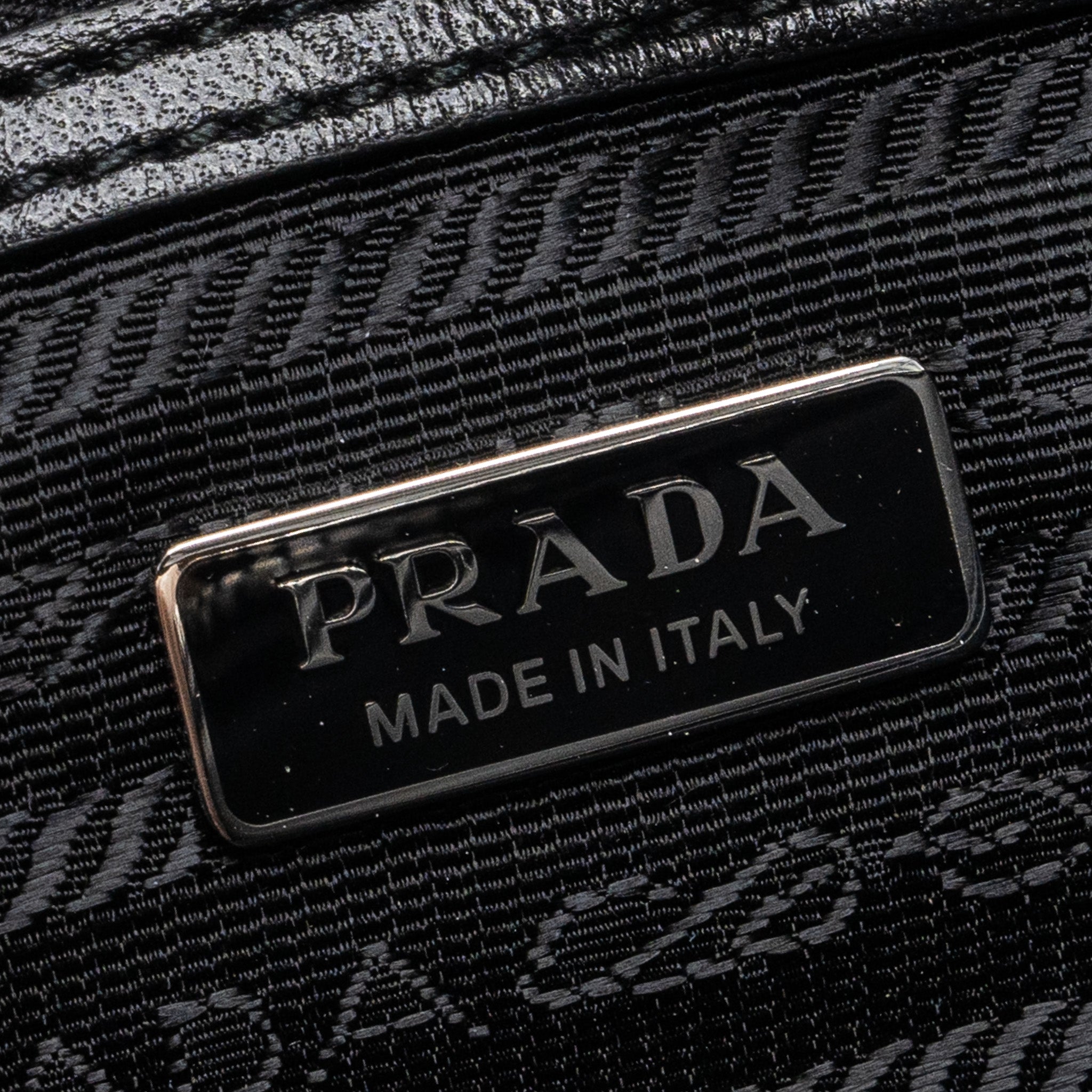 PRADA GALLERIA SATIN MINI BAG WITH CRYSTAL BLACK SHW