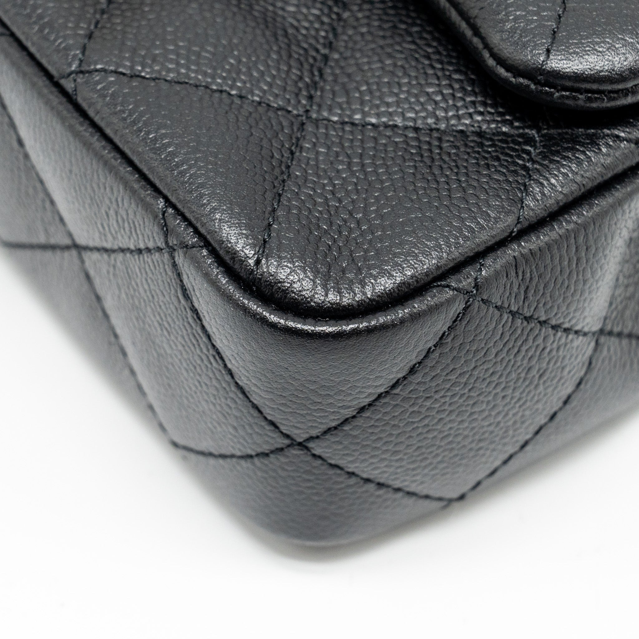 CHANEL COCO LOVE MINI FLAP BAG ADJUSTABLE CHAIN CAVIAR BLACK GHW (MICROCHIP)