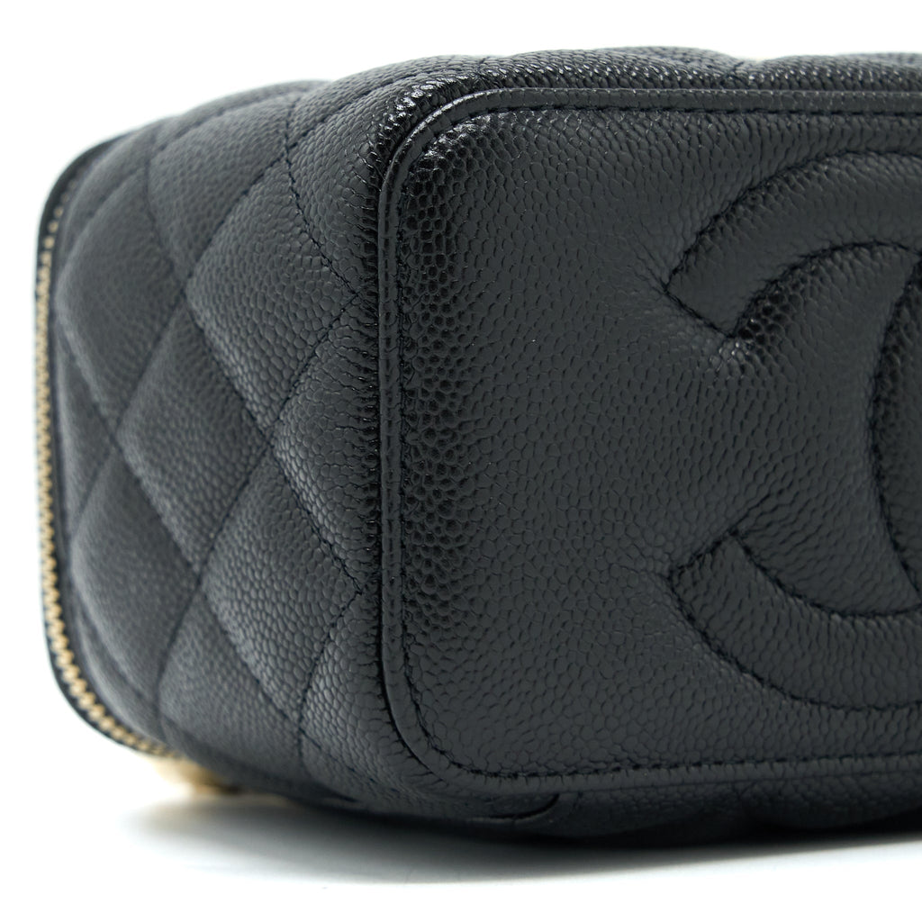 CHANEL 23P COCO LOVE LONG VANITY CAVIAR BLACK BRUSHED GHW (MICROCHIP)