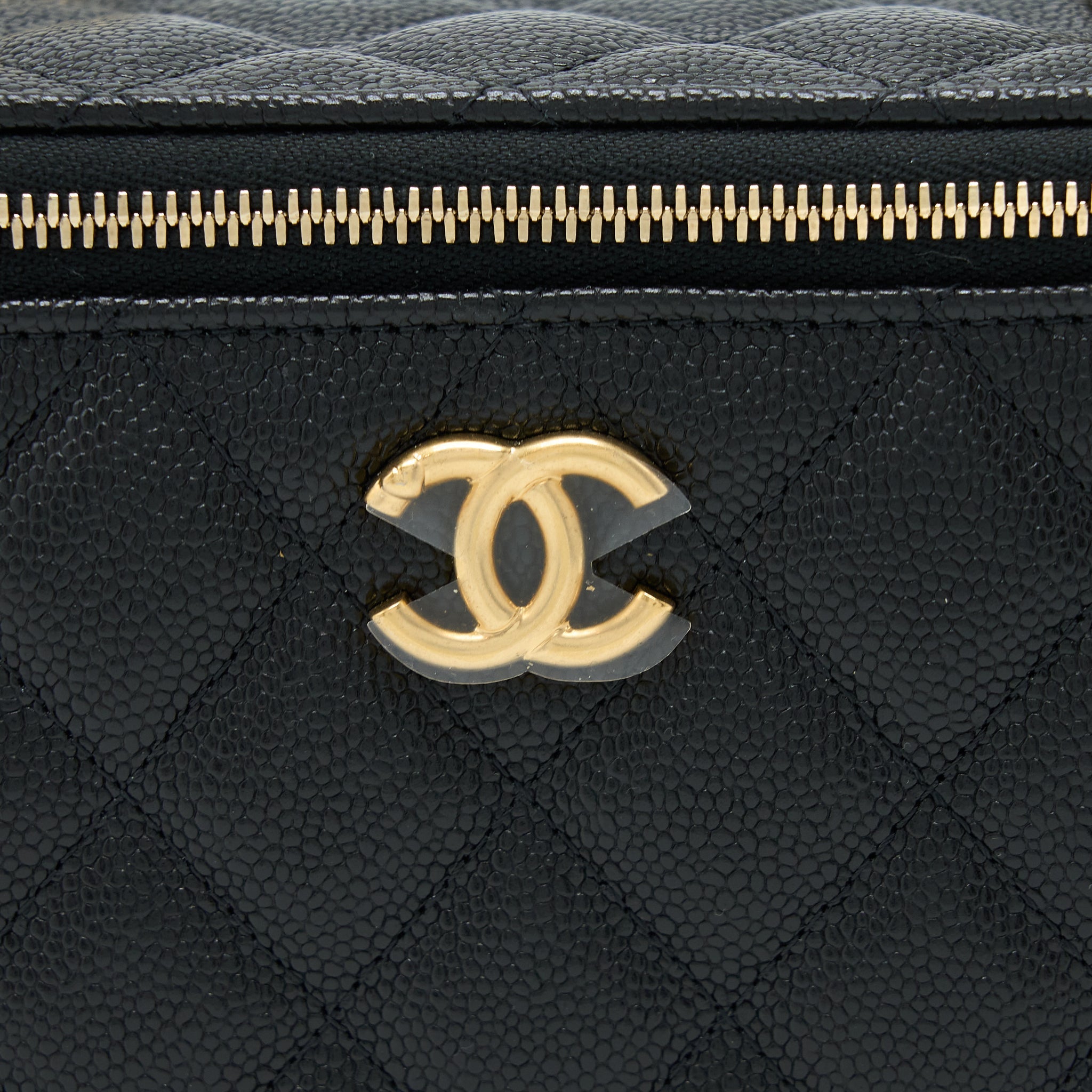 CHANEL 23P COCO LOVE LONG VANITY CAVIAR BLACK BRUSHED GHW (MICROCHIP)
