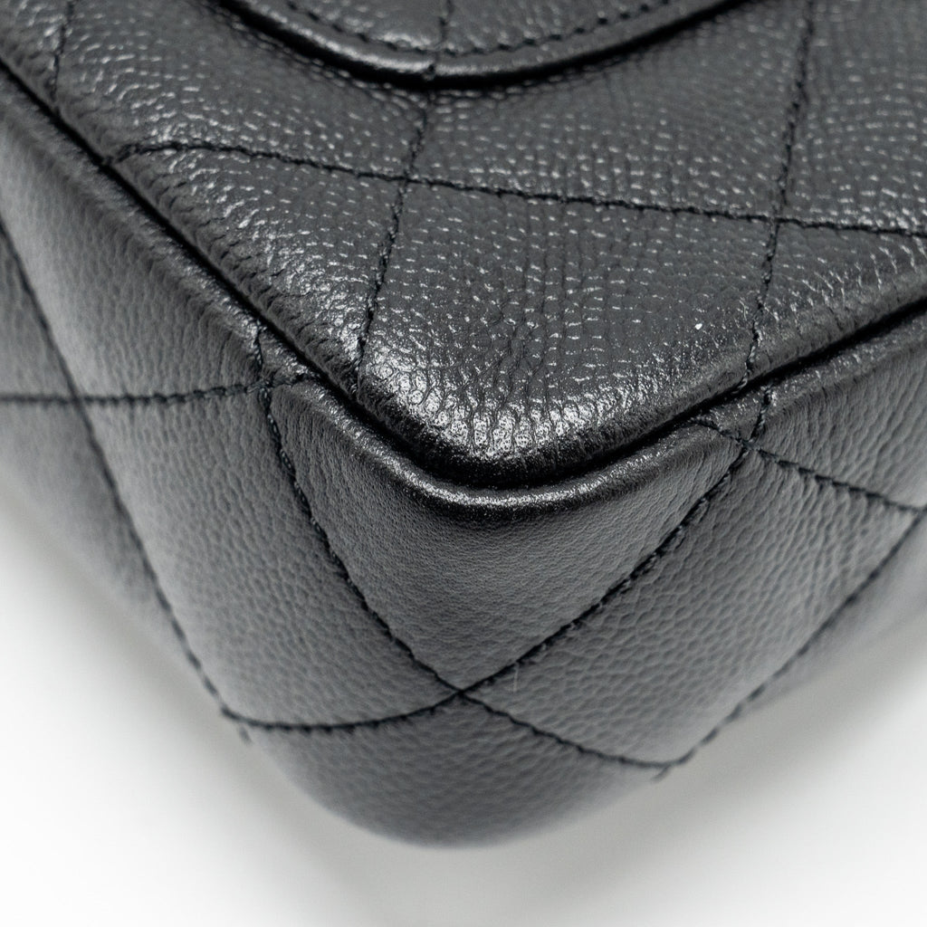 CHANEL COCO LOVE MINI FLAP BAG ADJUSTABLE CHAIN CAVIAR BLACK GHW (MICROCHIP)