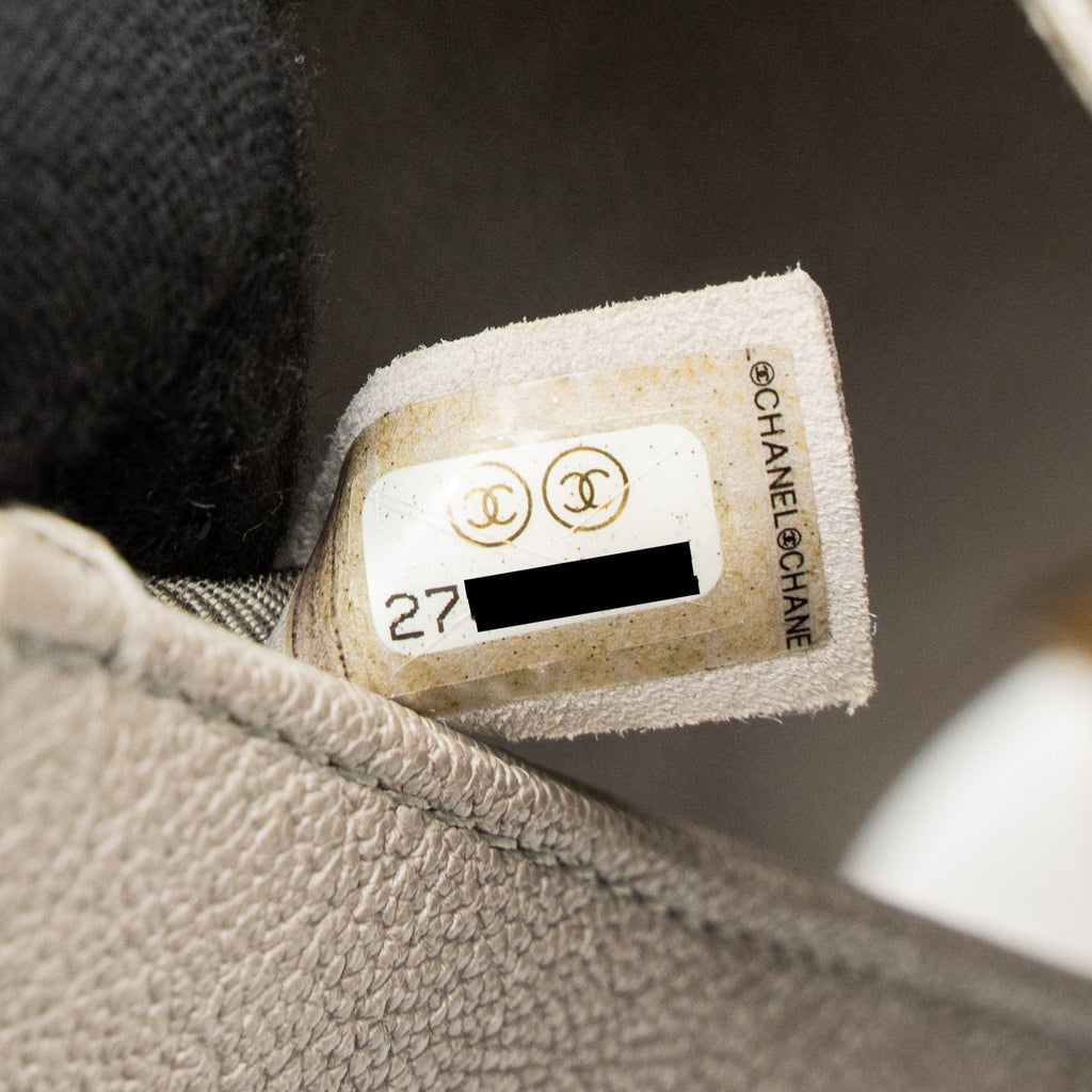 CHANEL SMALL BOY BAG CAVIAR LIGHT GREY GHW