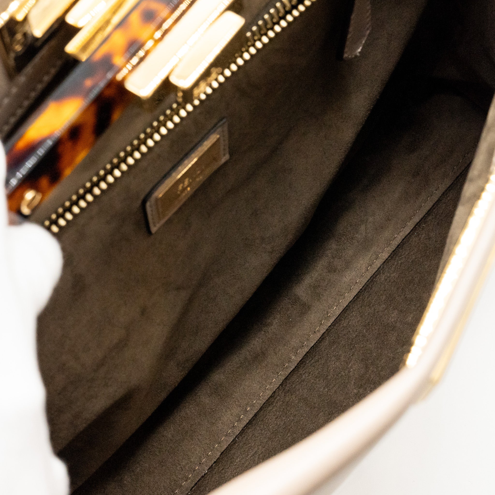 FENDI MEDIUM PEEKABOO BAG CALFSKIN BEIGE GHW