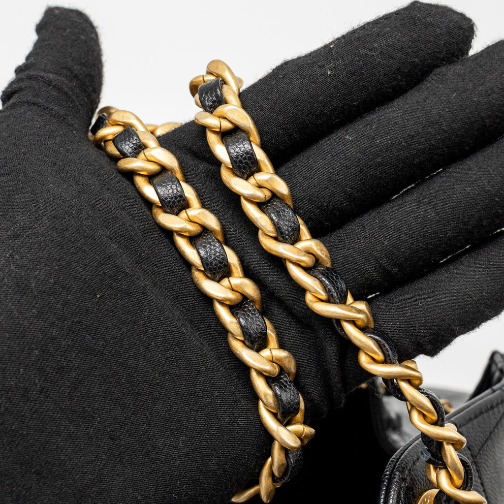 CHANEL 25 SMALL HANDBAG GRAINED CALFSKIN BLACK GHW (MICROCHIP)