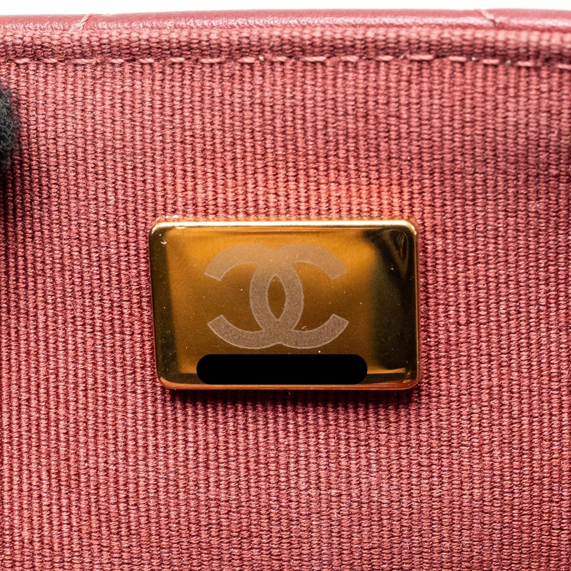 CHANEL HANGER FLAP BAG LAMBSKIN DARK RED GHW (MICROCHIP)