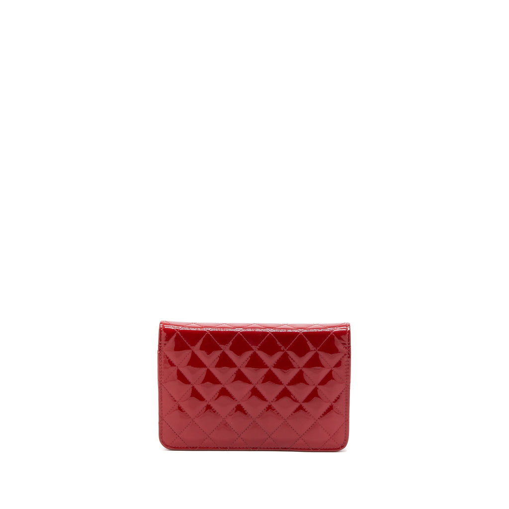 CHANEL WALLET ON CHAIN PATENT RED SHW