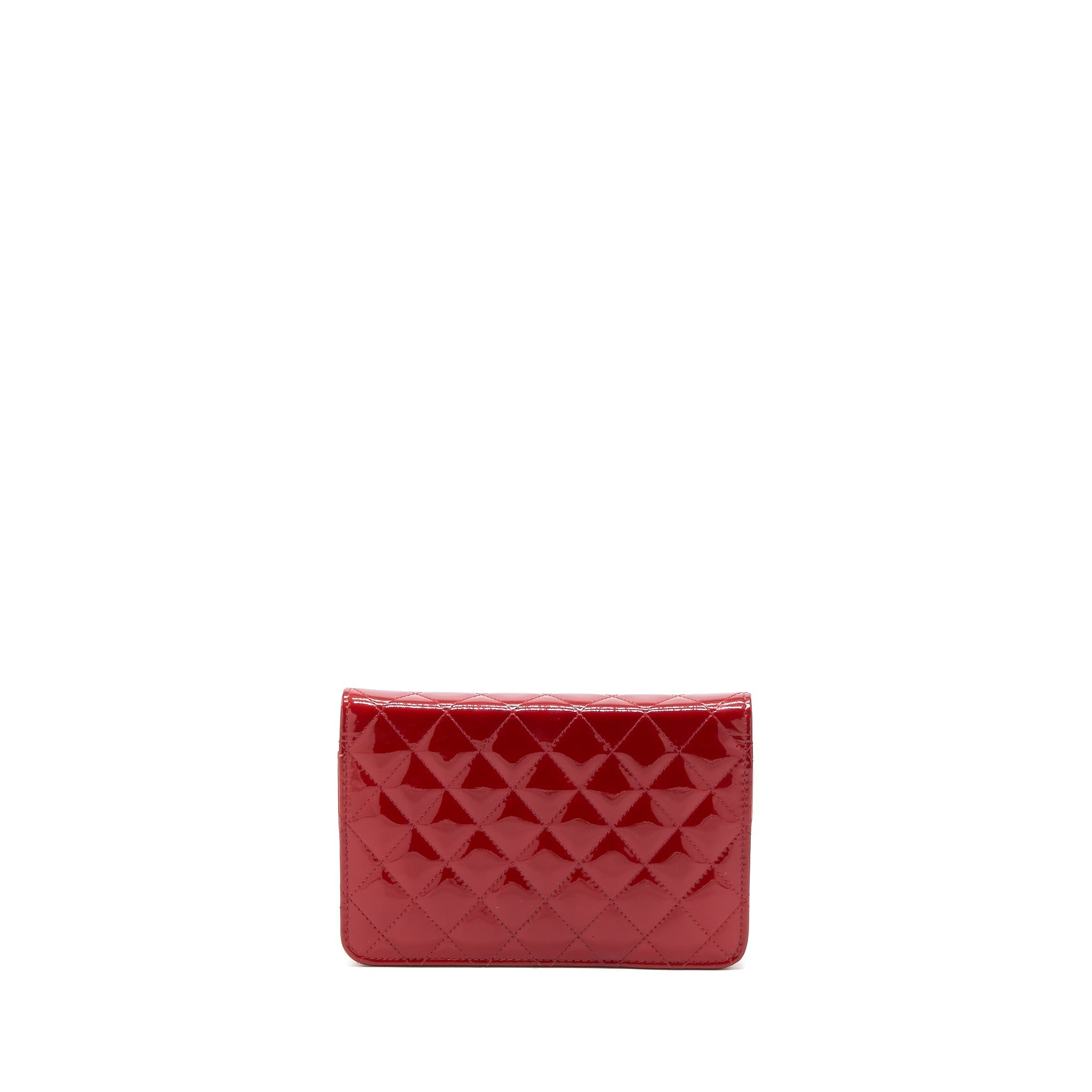 CHANEL WALLET ON CHAIN PATENT RED SHW