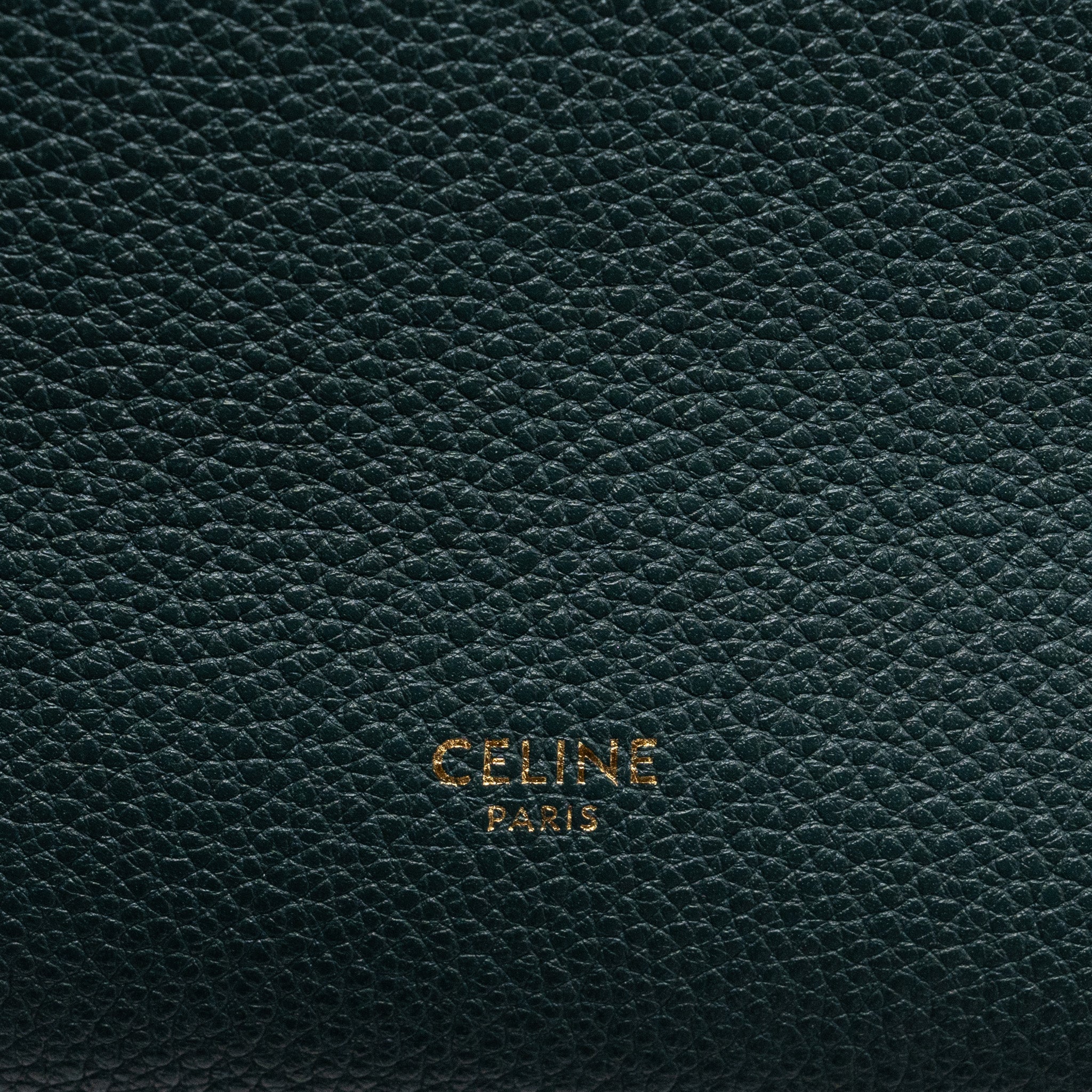 CELINE SANGLE BUCKET BAG CALFSKIN DARK GREEN GHW