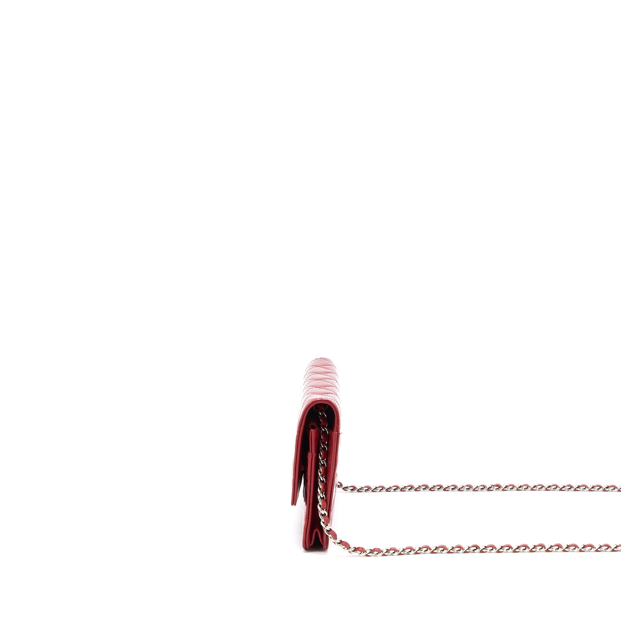 CHANEL WALLET ON CHAIN PATENT RED SHW
