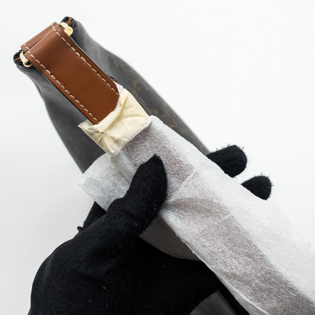 CELINE MEDIUM AVA TRIOMPHE CANVAS AND CALFSKIN TAN GHW