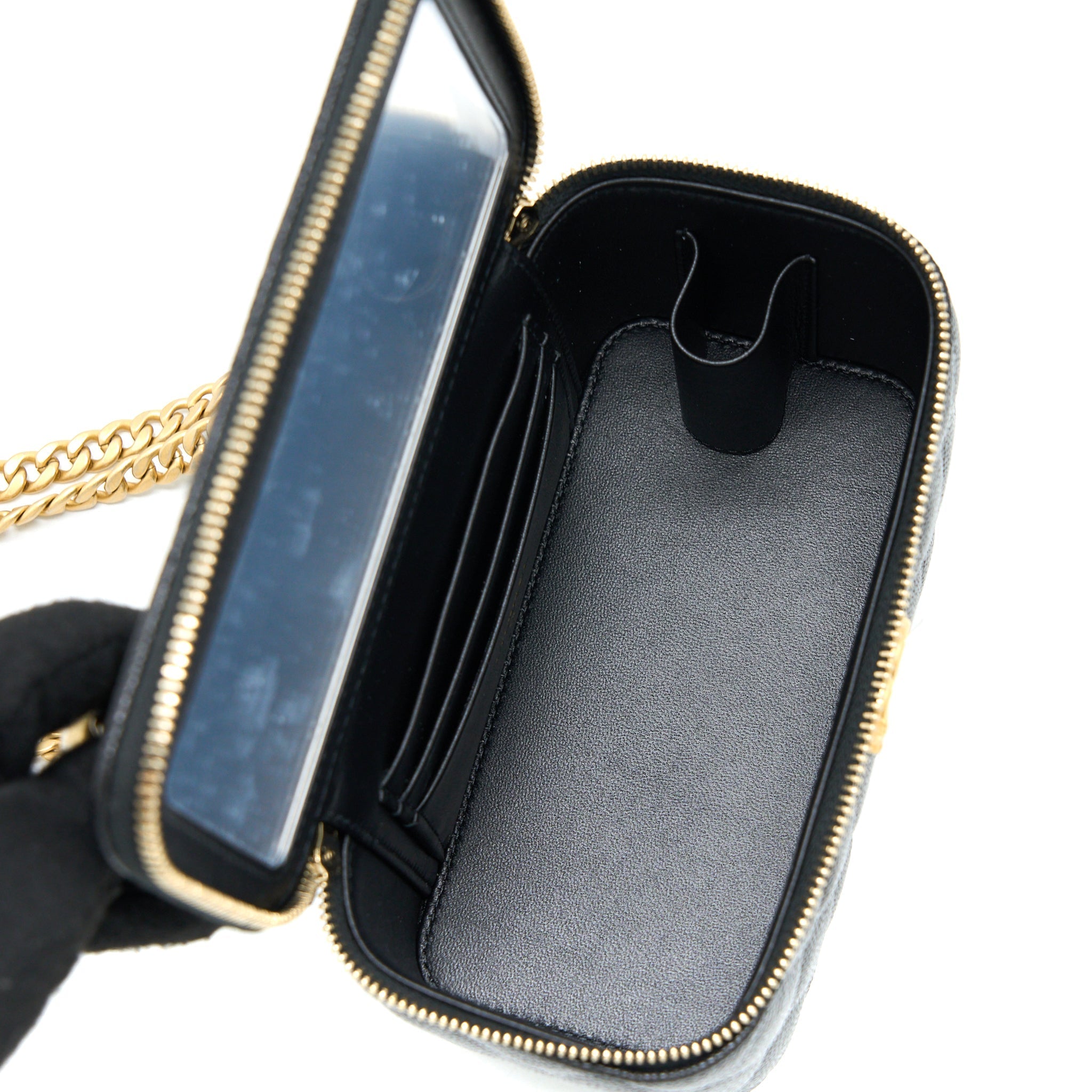 CHANEL 23P COCO LOVE LONG VANITY CAVIAR BLACK BRUSHED GHW (MICROCHIP)