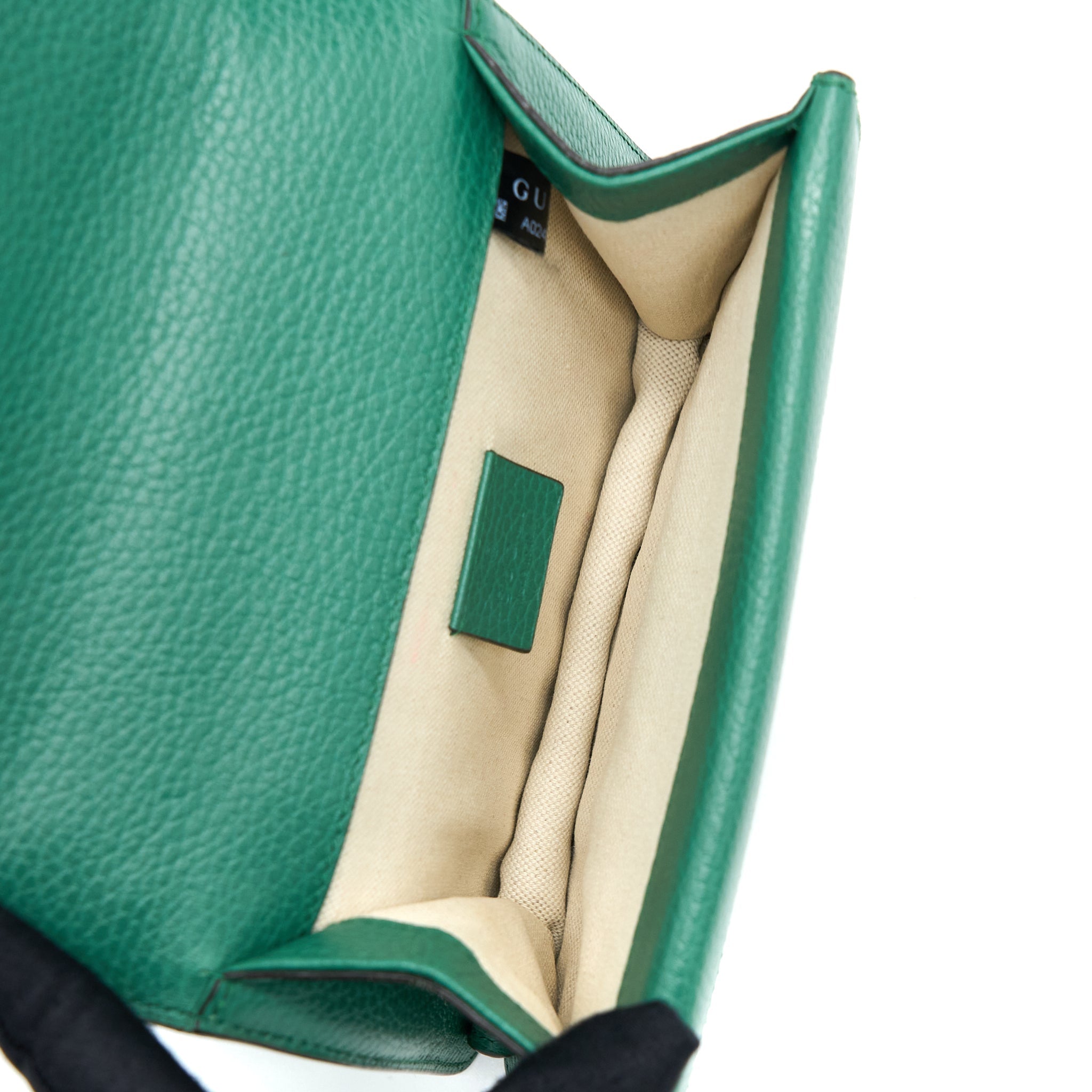 GUCCI DIONYSUS GG CALFSKIN GREEN RUTHENIUM HARDWARE