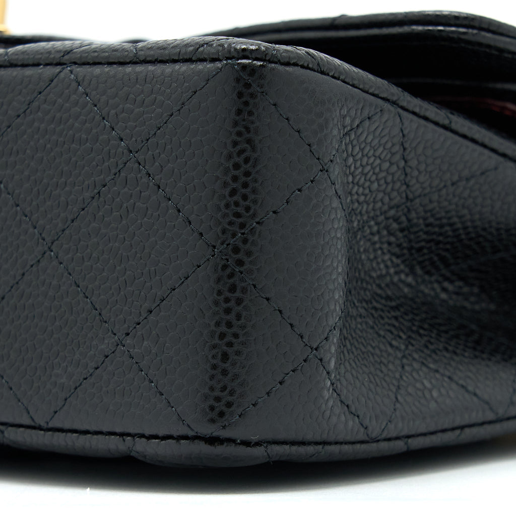 CHANEL SMALL CLASSIC DOUBLE FLAP BAG CAVIAR BLACK GHW (MICROCHIP)