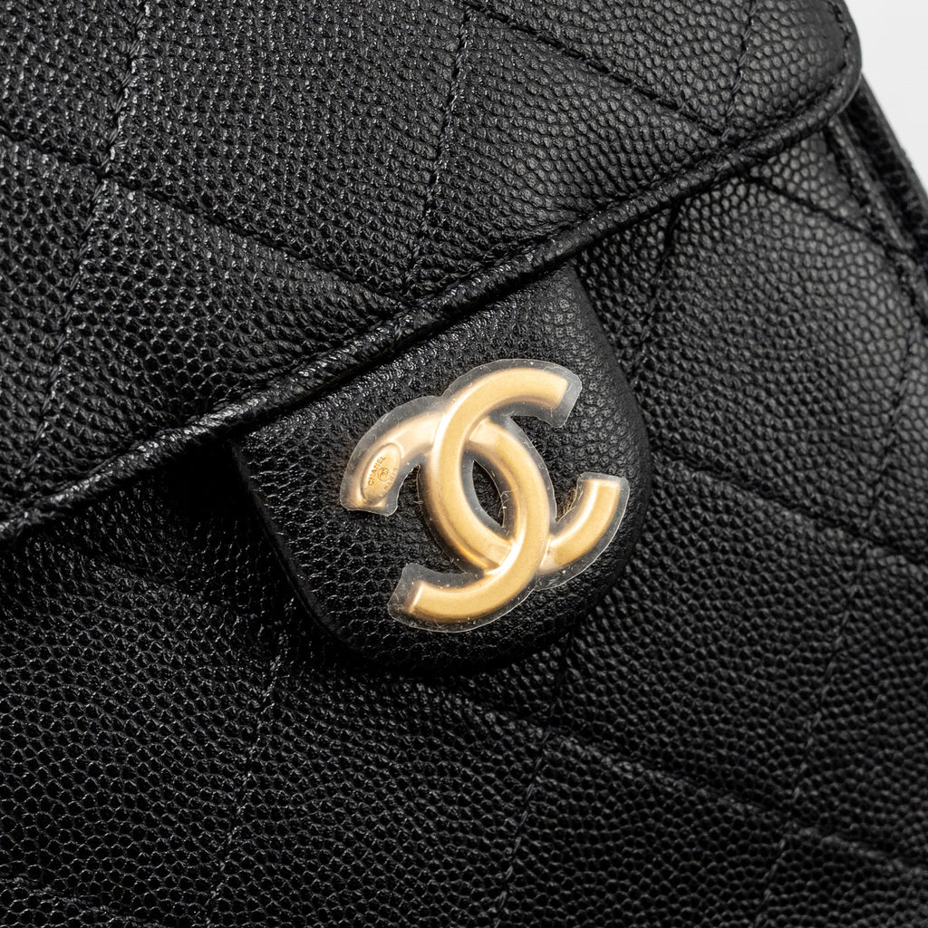 CHANEL 25 SMALL HANDBAG GRAINED CALFSKIN BLACK GHW (MICROCHIP)