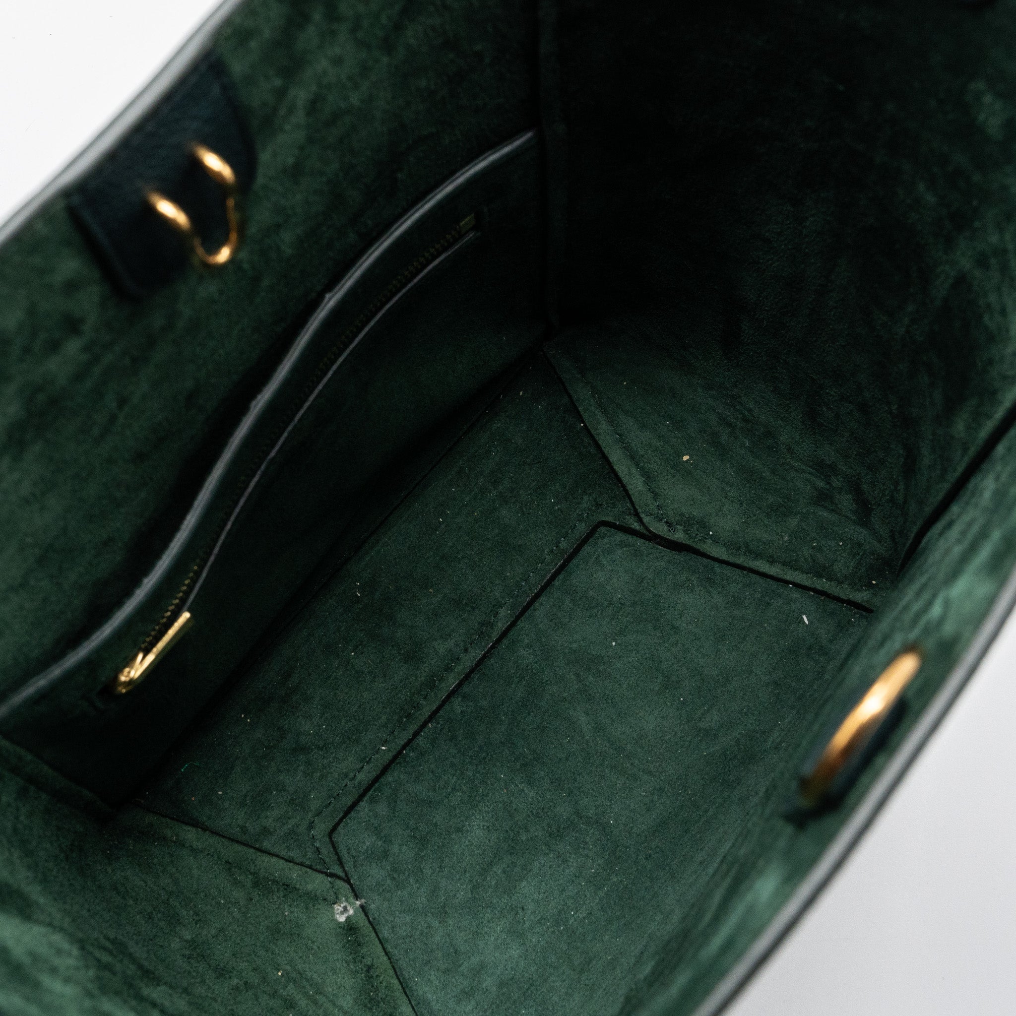 CELINE SANGLE BUCKET BAG CALFSKIN DARK GREEN GHW