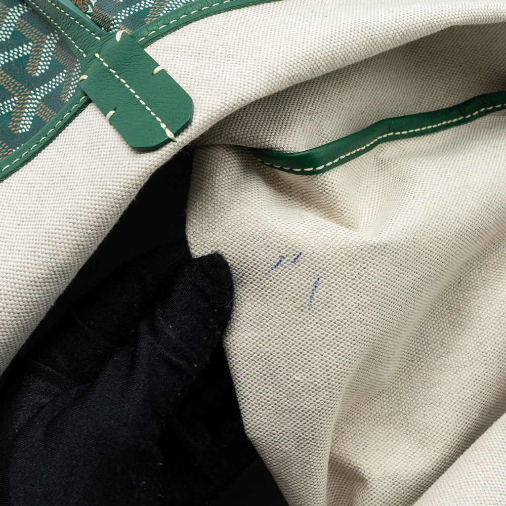GOYARD SAINT LOUIS PM TOTE BAG GOYARDINE CANVAS GREEN SHW