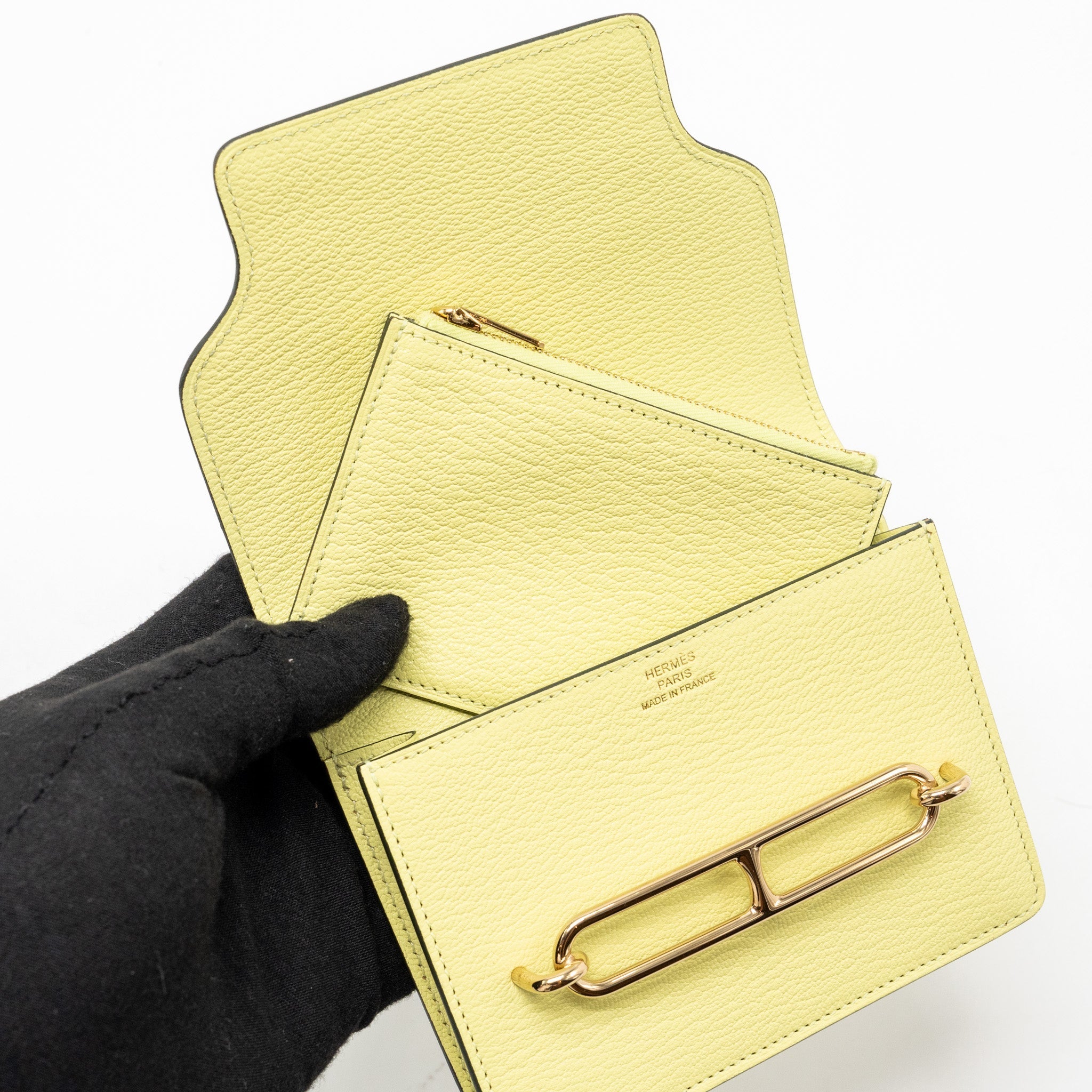 HERMES ROULIS SLIM CHEVRE MYSORE JAUNE BOURGEON LGHW