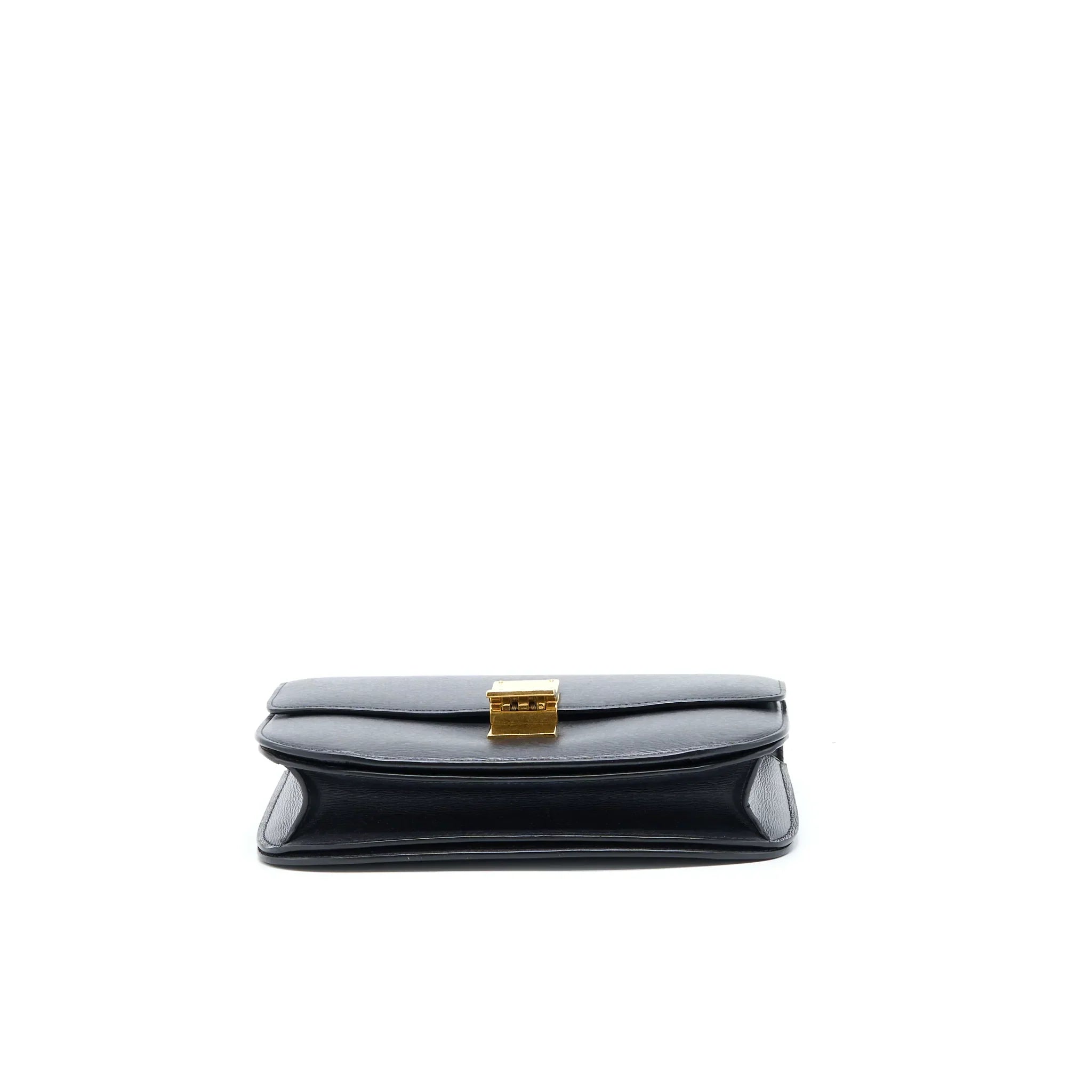 CELINE MEDIUM CLASSIC BOX CALFSKIN LIEGE ANTHRACITE GHW