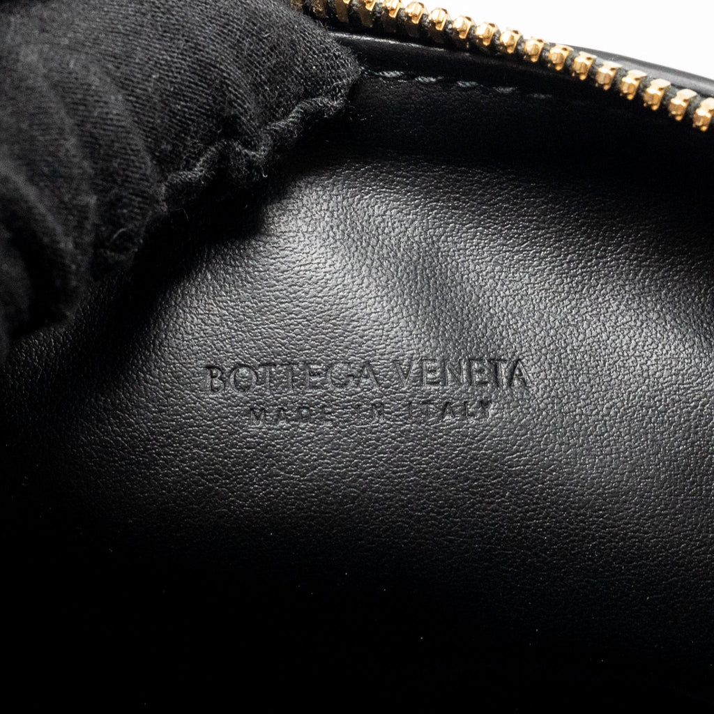 BOTTEGA VENETA MINI WALLACE SHOULDER BAG CALFSKIN BLACK GHW