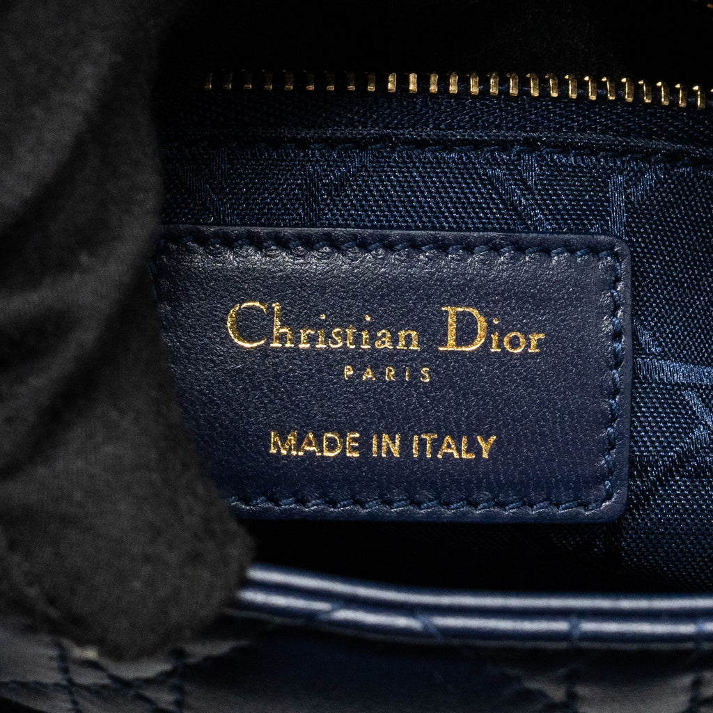 DIOR SMALL MY ABC LADY DIOR LAMBSKIN NAVY LGHW