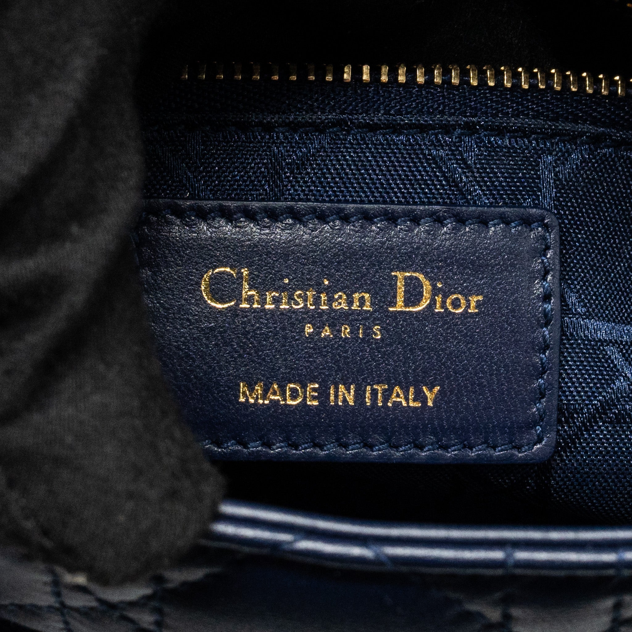DIOR SMALL MY ABC LADY DIOR LAMBSKIN NAVY LGHW