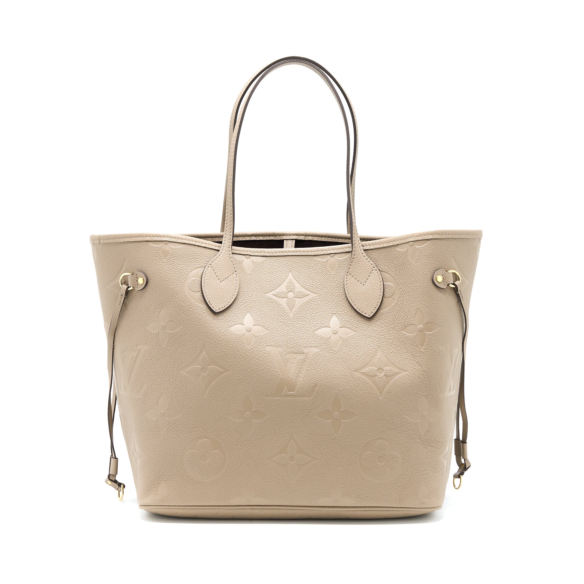 LOUIS VUITTON NEVERFULL MM MONOGRAM EMPREINTE TOURTERELLE GHW (NEW VERSION)