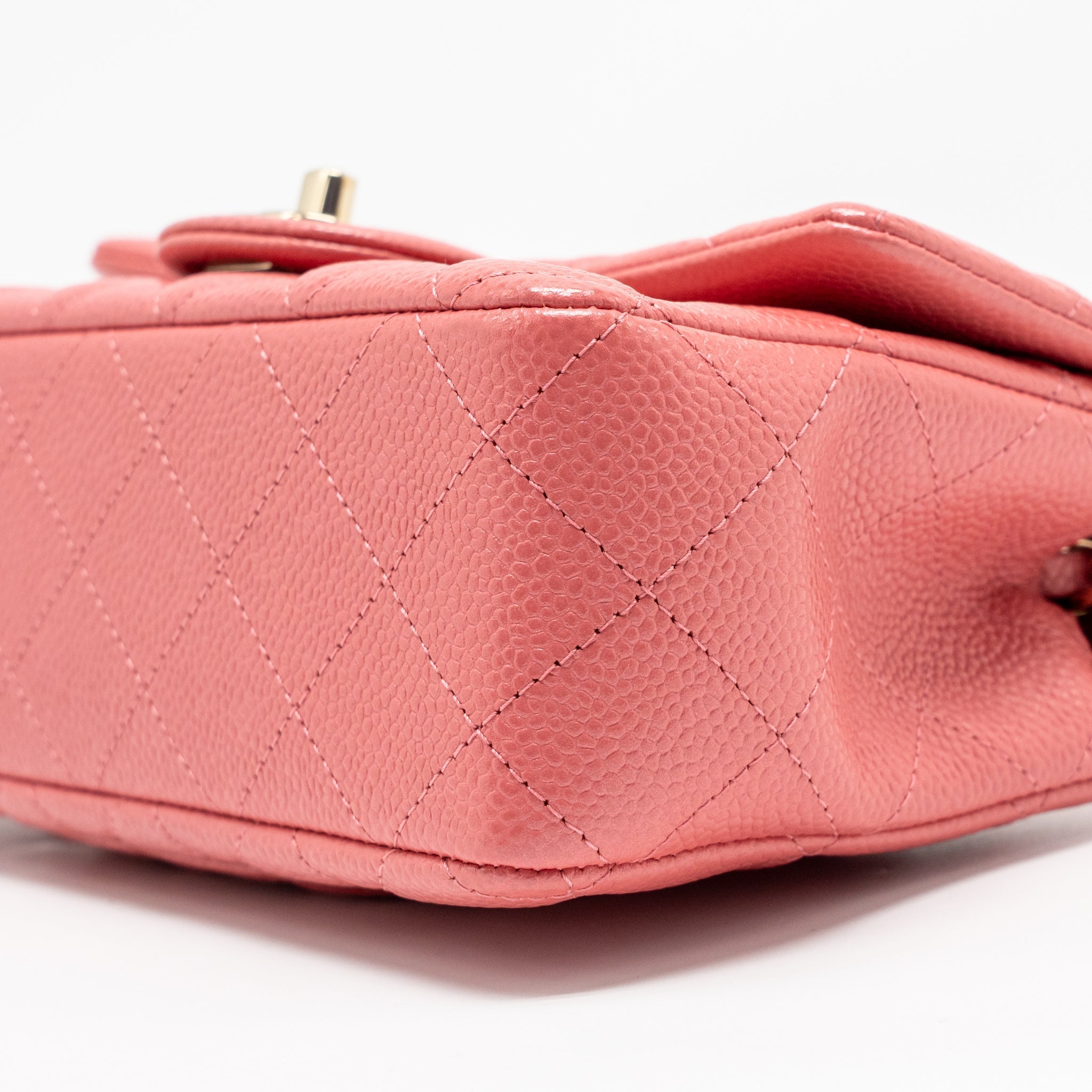 CHANEL MINI RECTANGULAR FLAP BAG CAVIAR PINK GHW