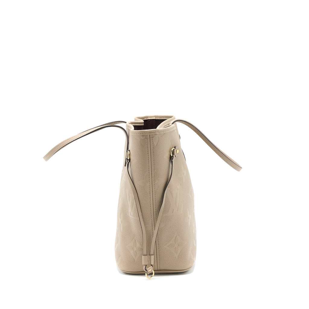 LOUIS VUITTON NEVERFULL MM MONOGRAM EMPREINTE TOURTERELLE GHW (NEW VERSION)