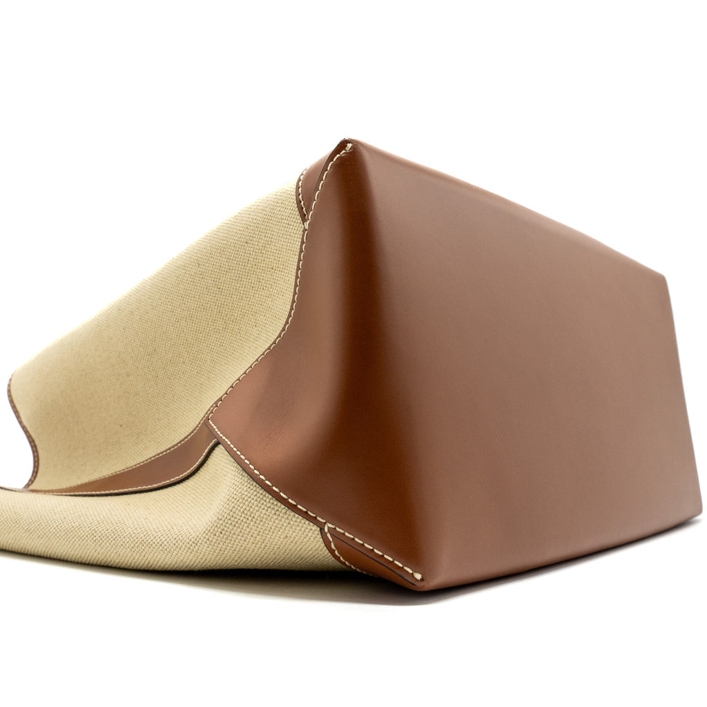 CELINE CABAS MARIN CANVAS / CALFSKIN NATURAL / TAN / MULTICOLOUR GHW
