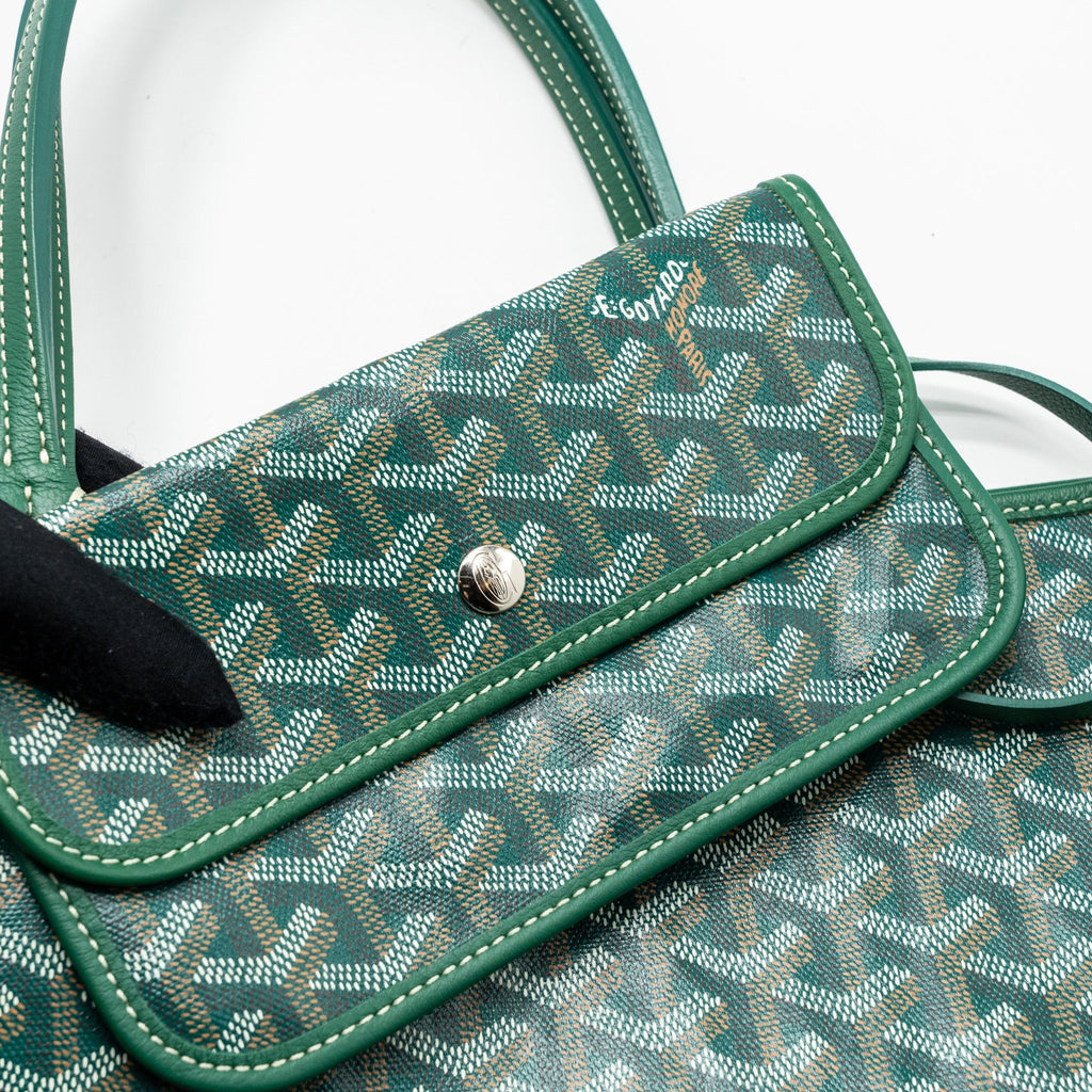 GOYARD SAINT LOUIS PM TOTE BAG GOYARDINE CANVAS GREEN SHW