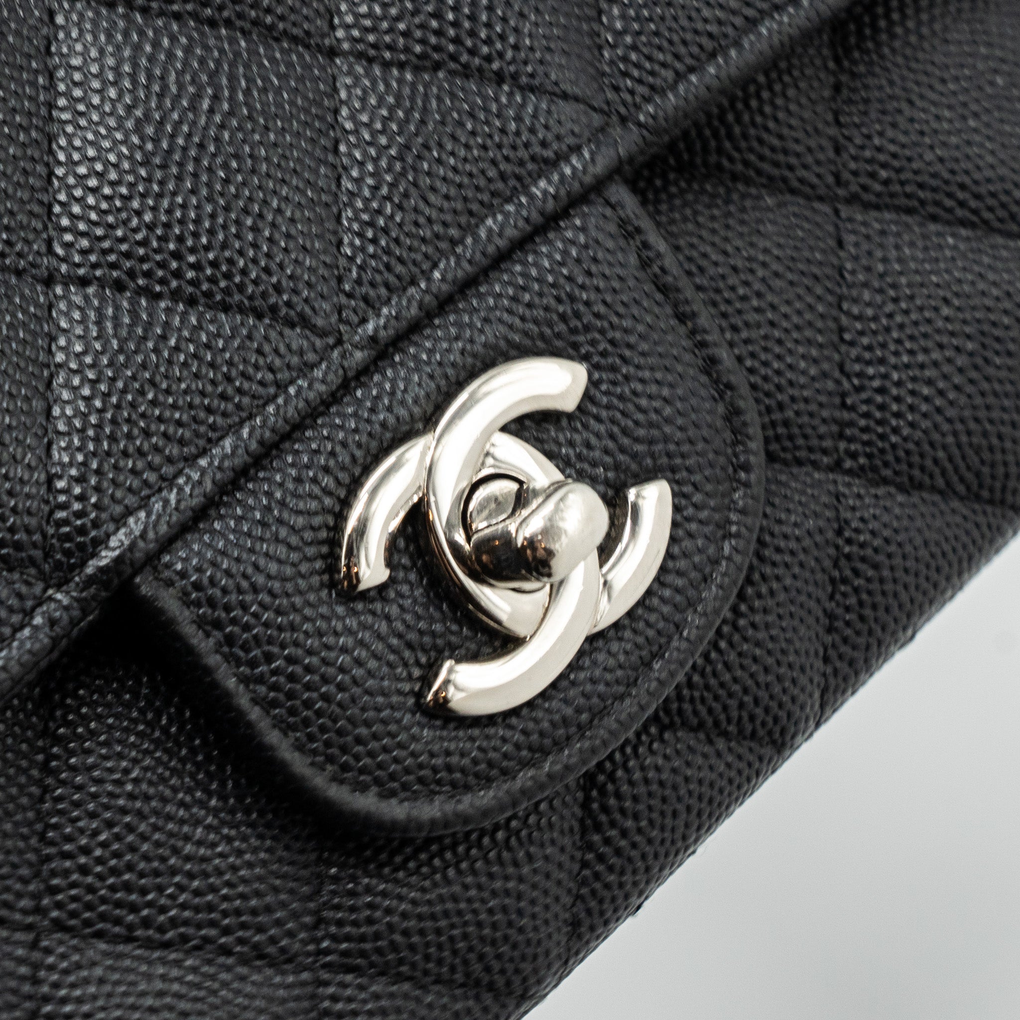 CHANEL CLASSIC MINI RECTANGULAR FLAP BAG CAVIAR BLACK SHW