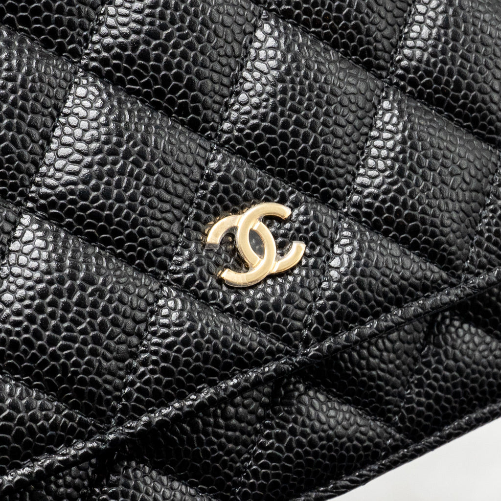 CHANEL CLASSIC WALLET ON CHAIN CAVIAR BLACK GHW