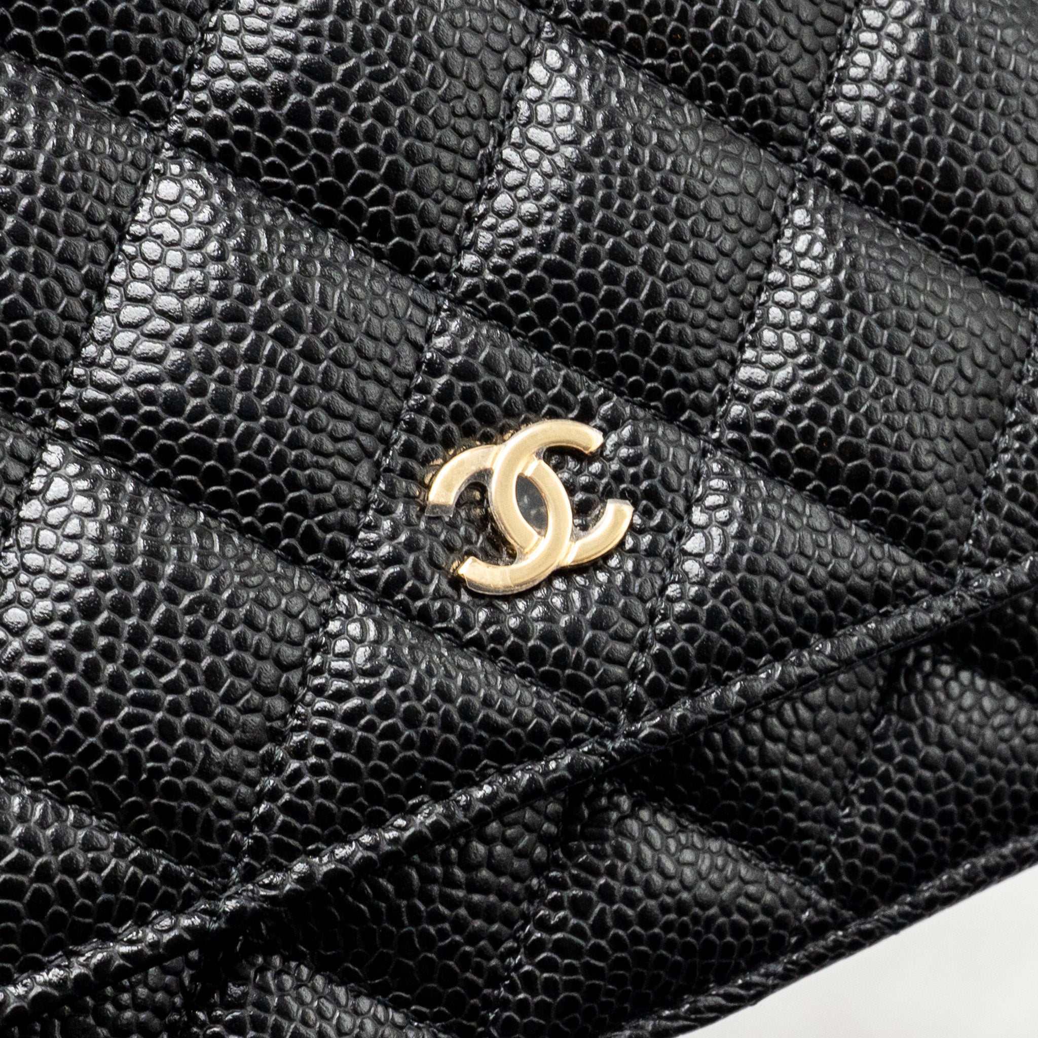 CHANEL CLASSIC WALLET ON CHAIN CAVIAR BLACK GHW