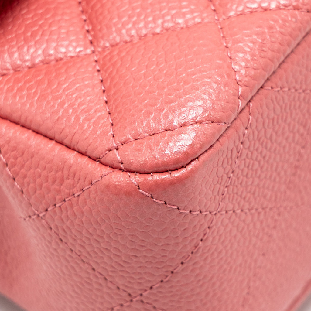 CHANEL MINI RECTANGULAR FLAP BAG CAVIAR PINK GHW