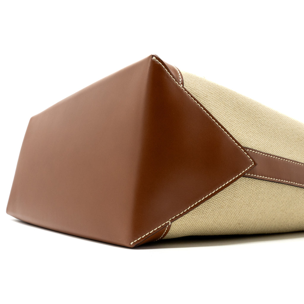 CELINE CABAS MARIN CANVAS / CALFSKIN NATURAL / TAN / MULTICOLOUR GHW