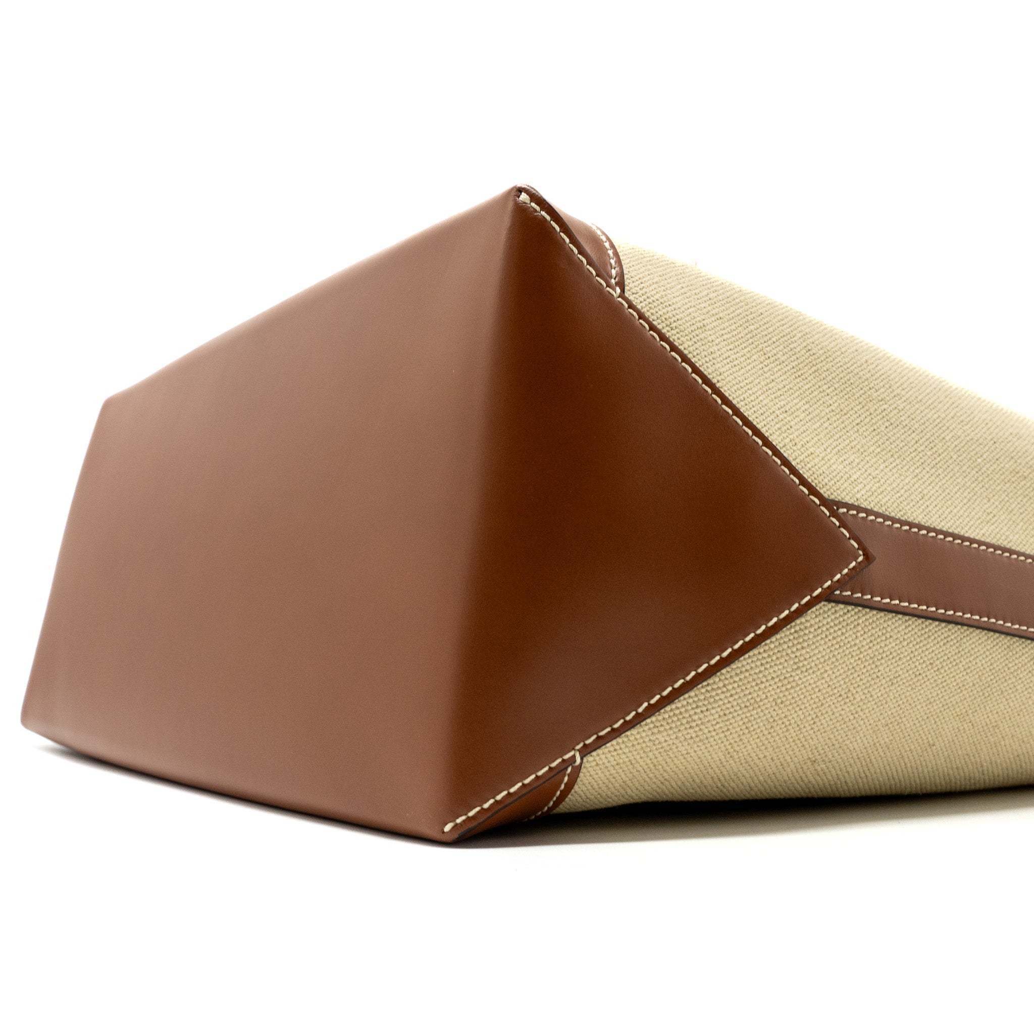 CELINE CABAS MARIN CANVAS / CALFSKIN NATURAL / TAN / MULTICOLOUR GHW