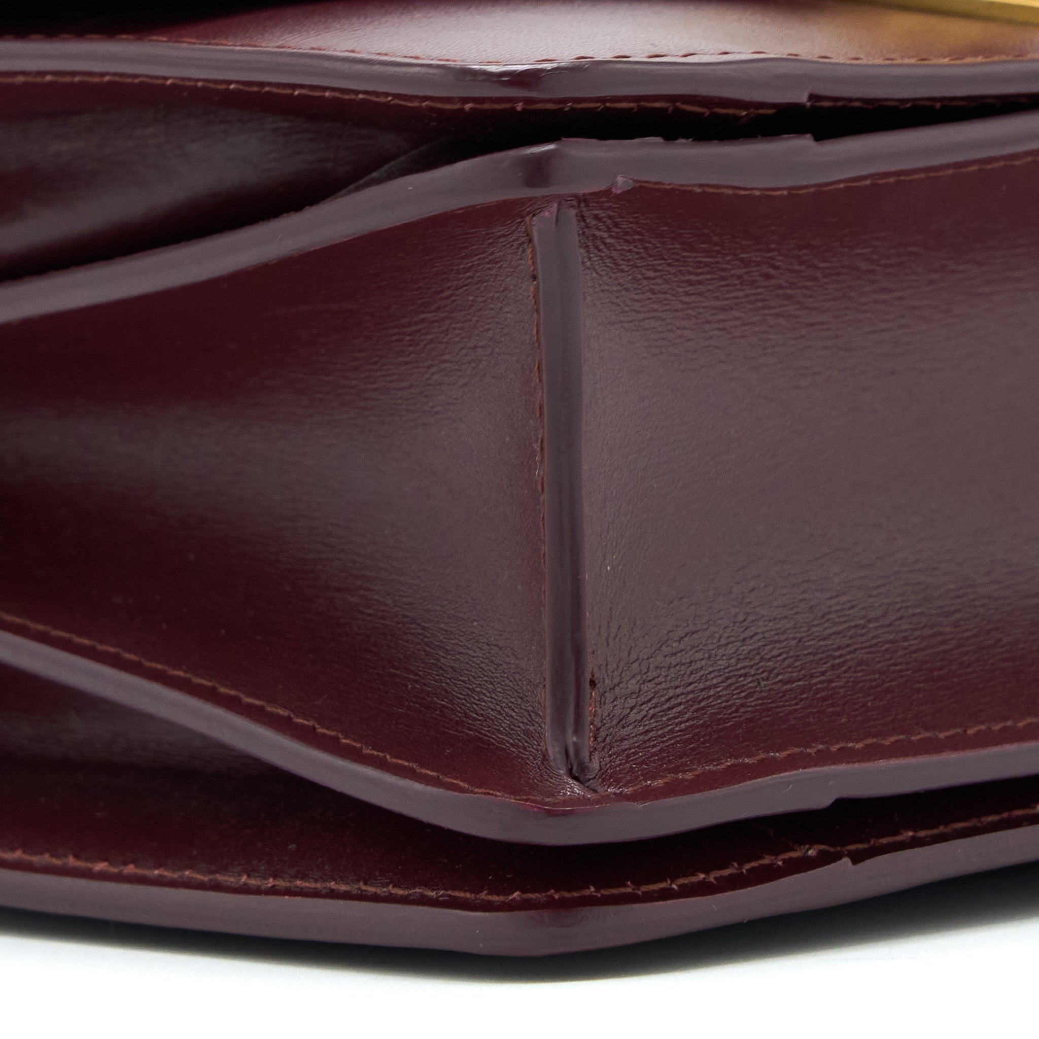 CELINE MINI BOX CALFSKIN BURGUNDY GHW