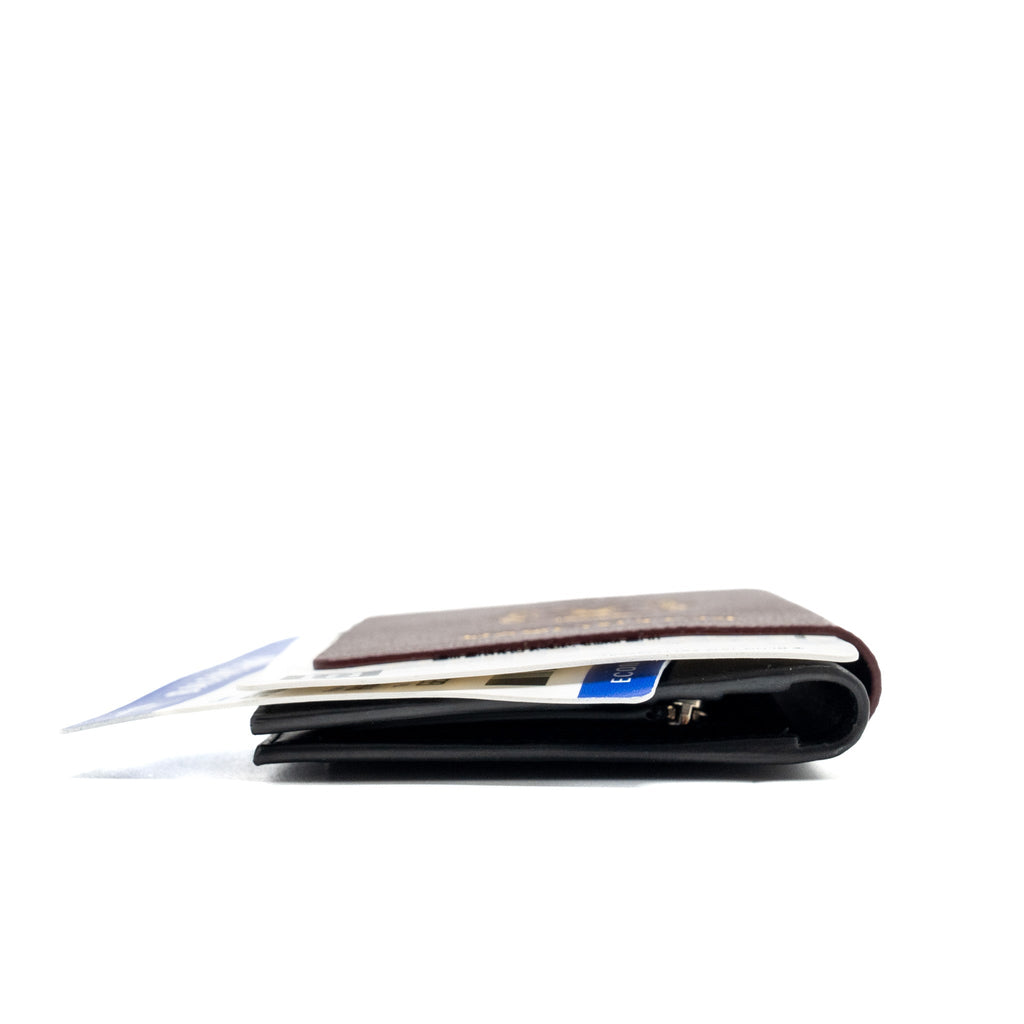 BALENCIAGA PASSPORT LONG WALLET 2 TICKETS CALFSKIN DARK RED
