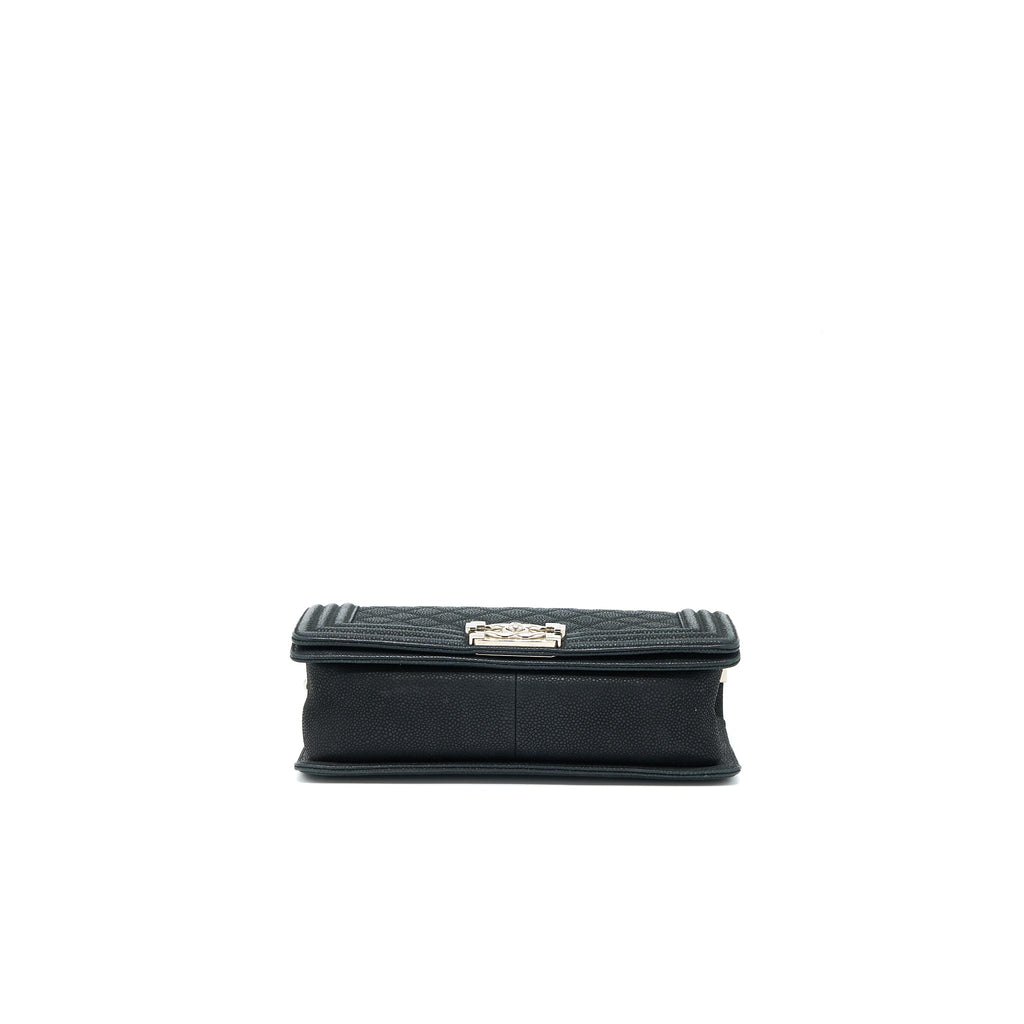 CHANEL MEDIUM BOY BAG GRAINED CALFSKIN BLACK SHW