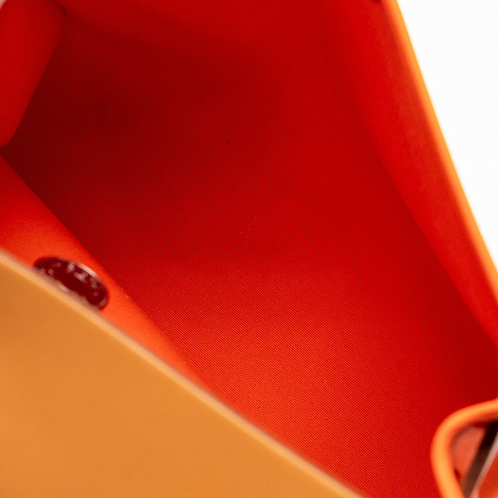 HERMES HERBAG 31 ZIP BAG CANVAS/NATURAL HUNTER ORANGE POPPY SHW