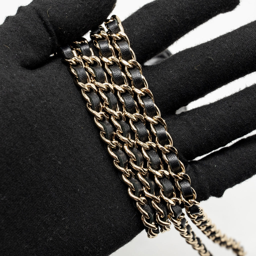 CHANEL TOP HANDLE MINI FLAP BAG LAMBSKIN BLACK LGHW
