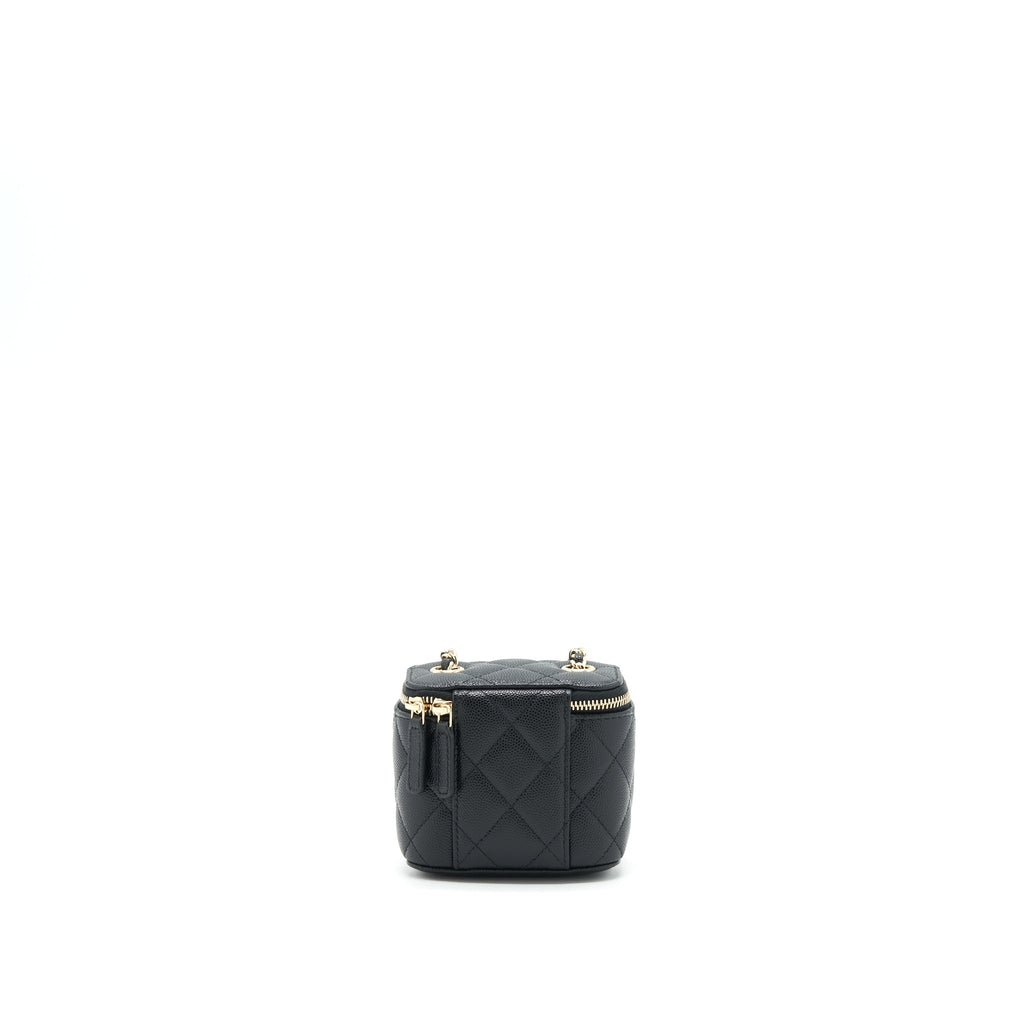 CHANEL MINI VANITY WITH CHAIN CAVIAR BLACK LGHW
