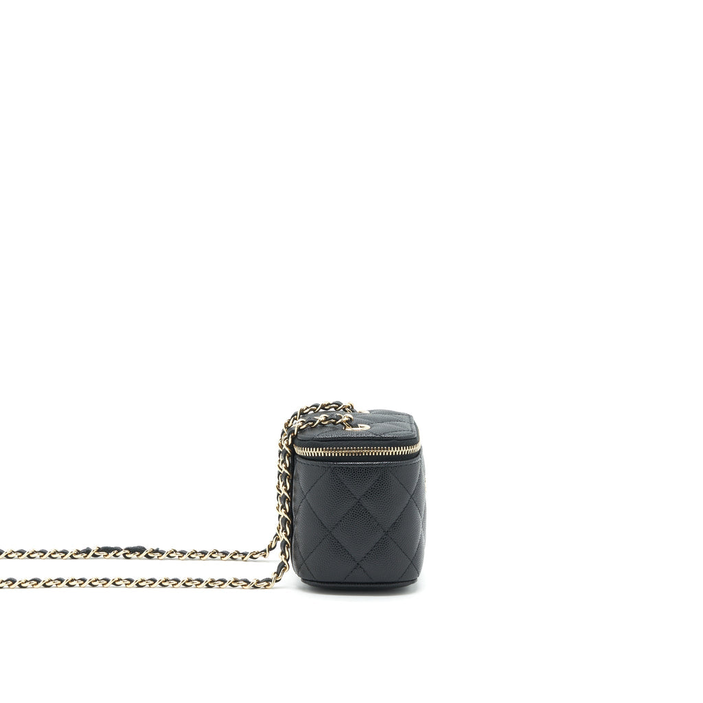 CHANEL MINI VANITY WITH CHAIN CAVIAR BLACK LGHW