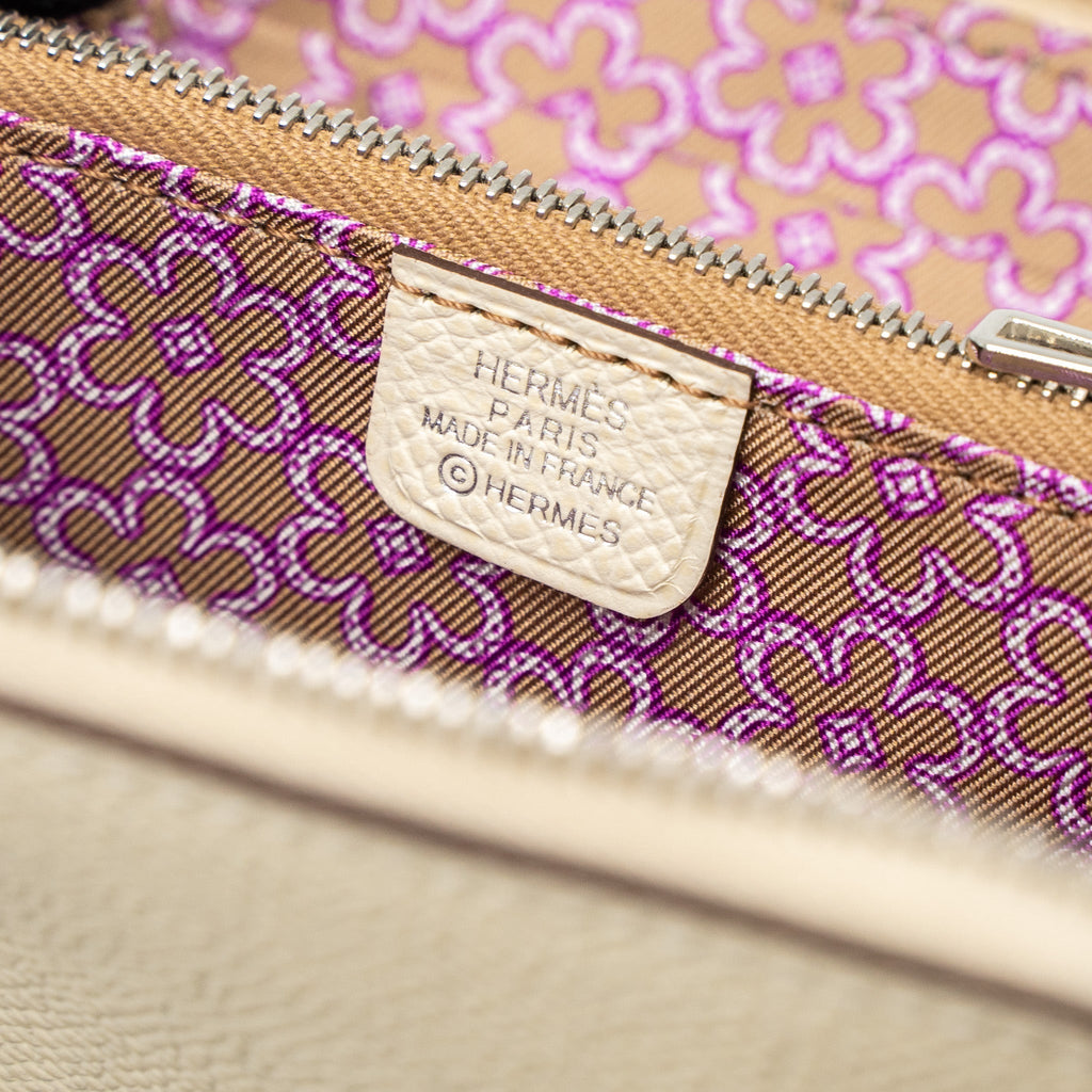 HERMES SILK IN COMPACT WALLET EPSOM NATA/CHAI/ROSE POURPRE SHW